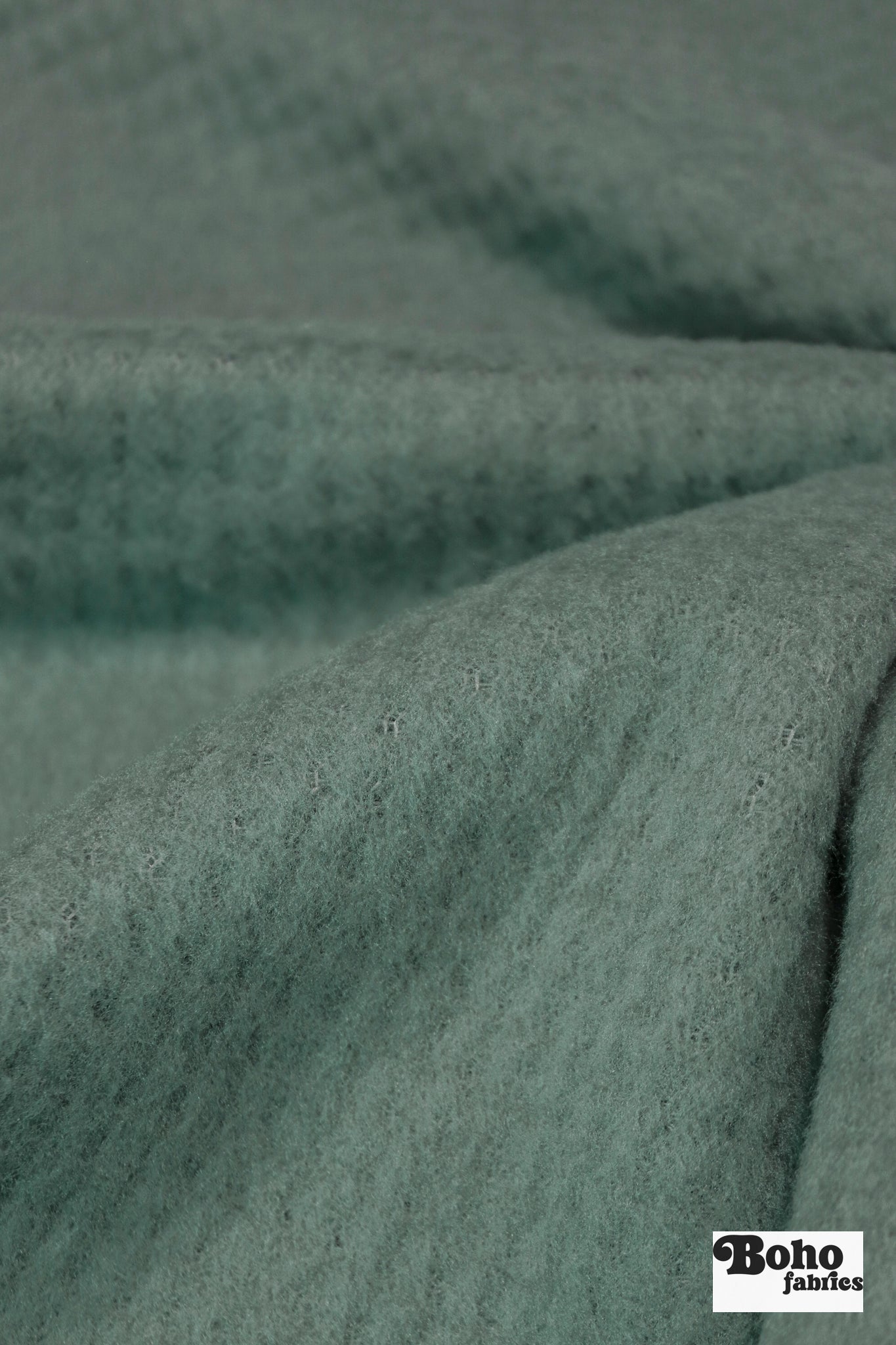 Light Teal, High Loft Grid Fleece Fabric by Polartec, featuring Recycled Polyester. *2nds* - Boho Fabrics - Performance Fabrics