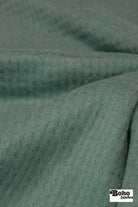 Light Teal, High Loft Grid Fleece Fabric by Polartec, featuring Recycled Polyester. *2nds* - Boho Fabrics - Performance Fabrics