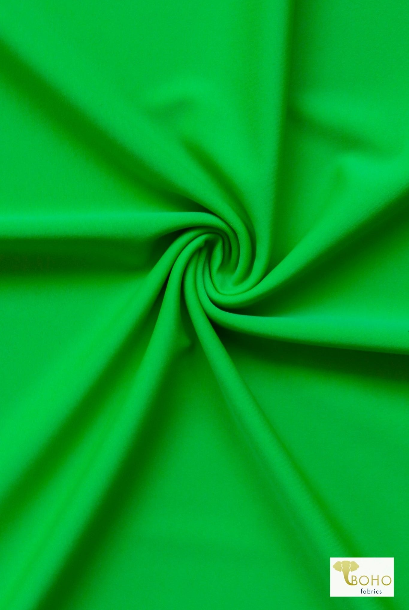 Lime Green, Solid Swim Knit Fabric. - Boho Fabrics
