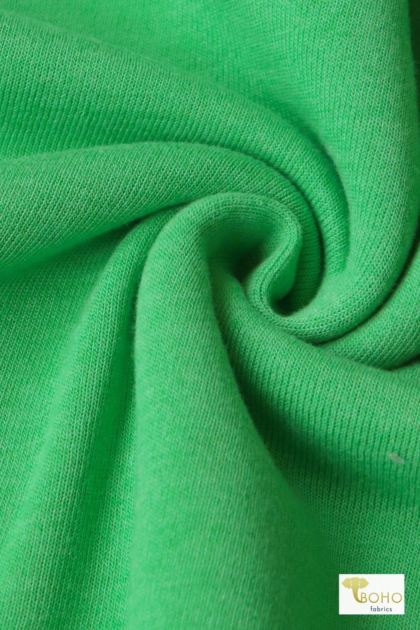 Lime Green, Sweatshirt Fleece. - Boho Fabrics