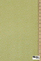 Lime Green with White Polka Dots Rayon Challis Woven Fabric - Boho Fabrics - Challis, Woven