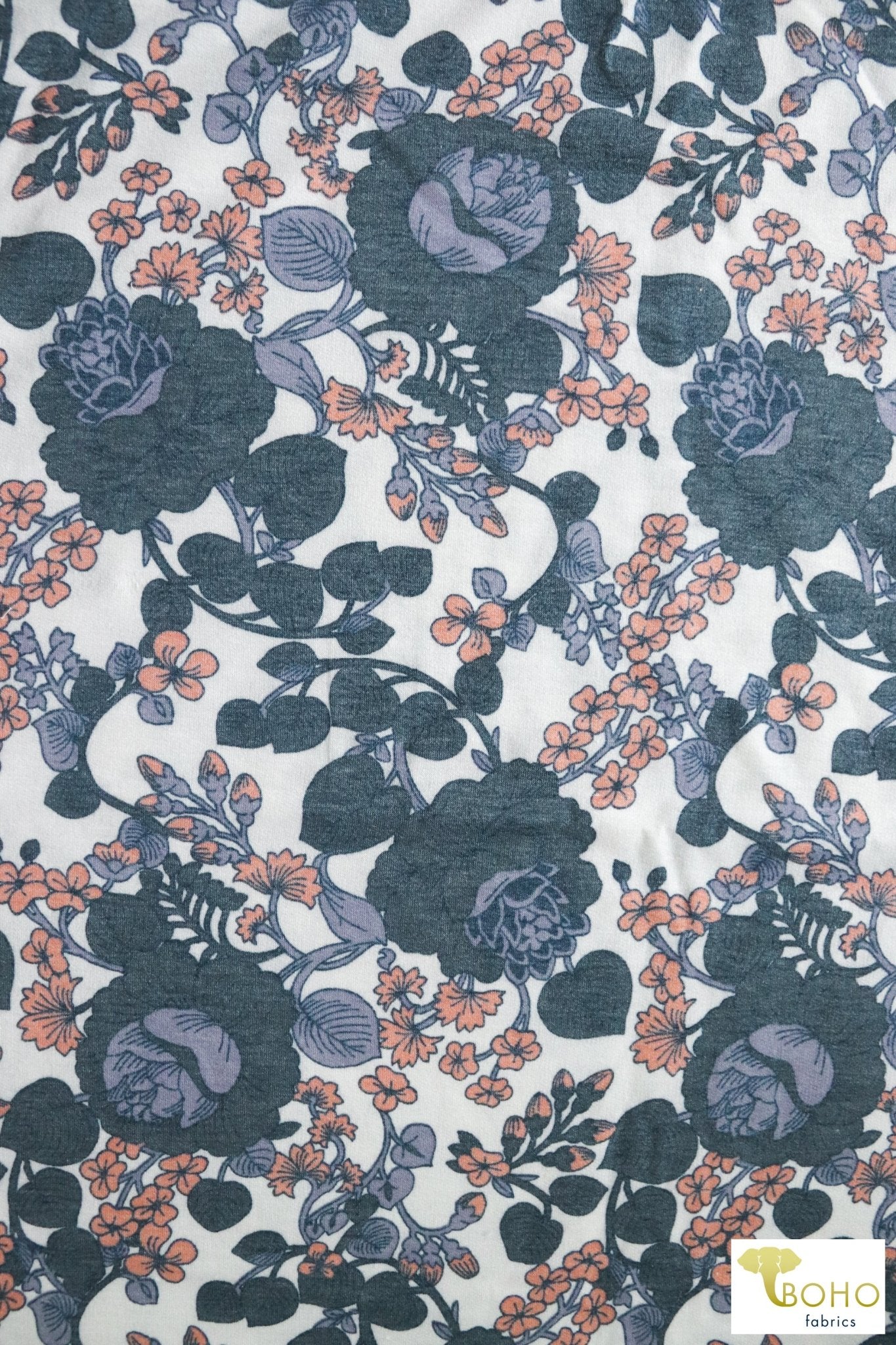 Botanical Print French Terry Short Grey Mix main image 0