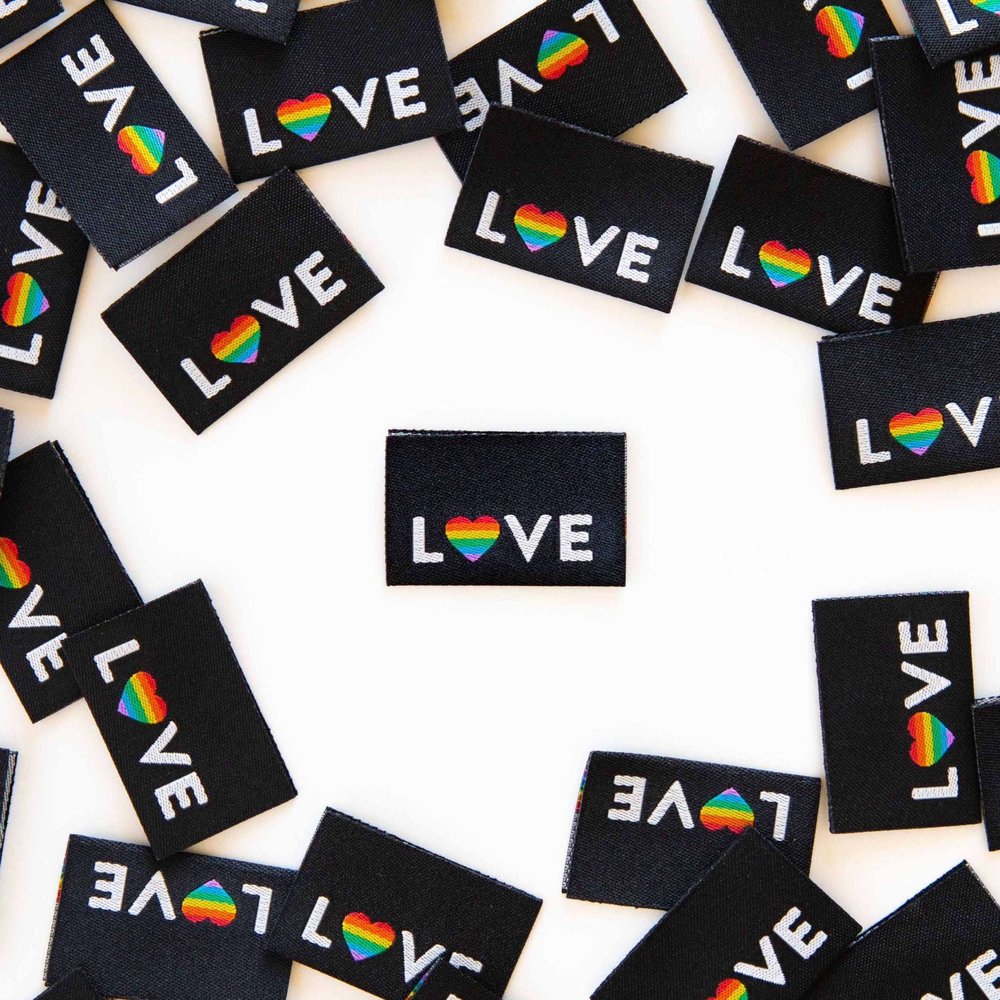 Love Pride Heart Woven Sewing Labels - Pride Gift - Boho Fabrics - 