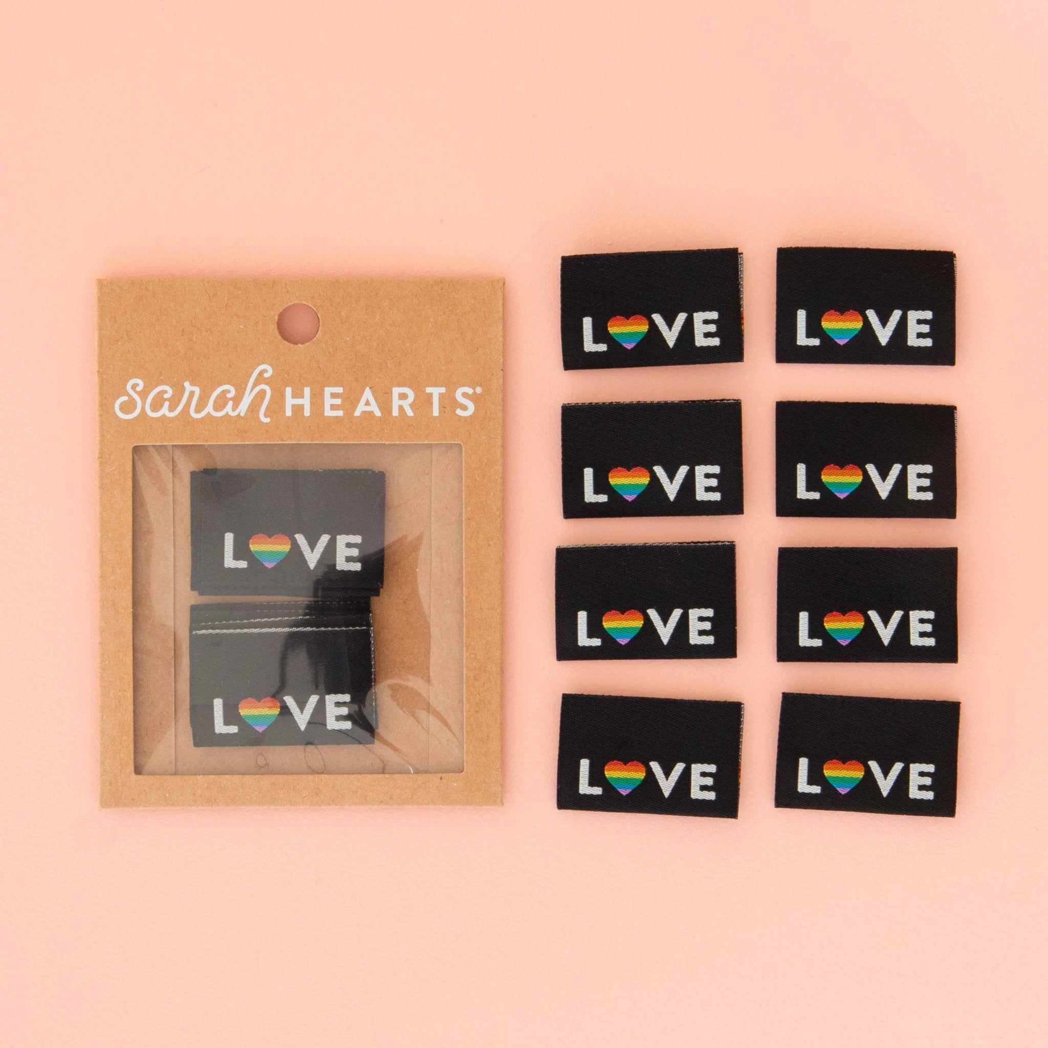 Love Pride Heart Woven Sewing Labels - Pride Gift - Boho Fabrics - 