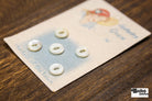 Luckyday Grace Vintage Mother of Pearl Button Card — 11mm White Buttons, Illustrated Lady in Red Hat, 1930s - Boho Fabrics - Buttons & Snaps