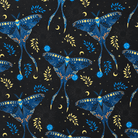 Luna Moth Custom Printed Vinyl – 18" x 54" - Boho Fabrics - Vinyl Fabric