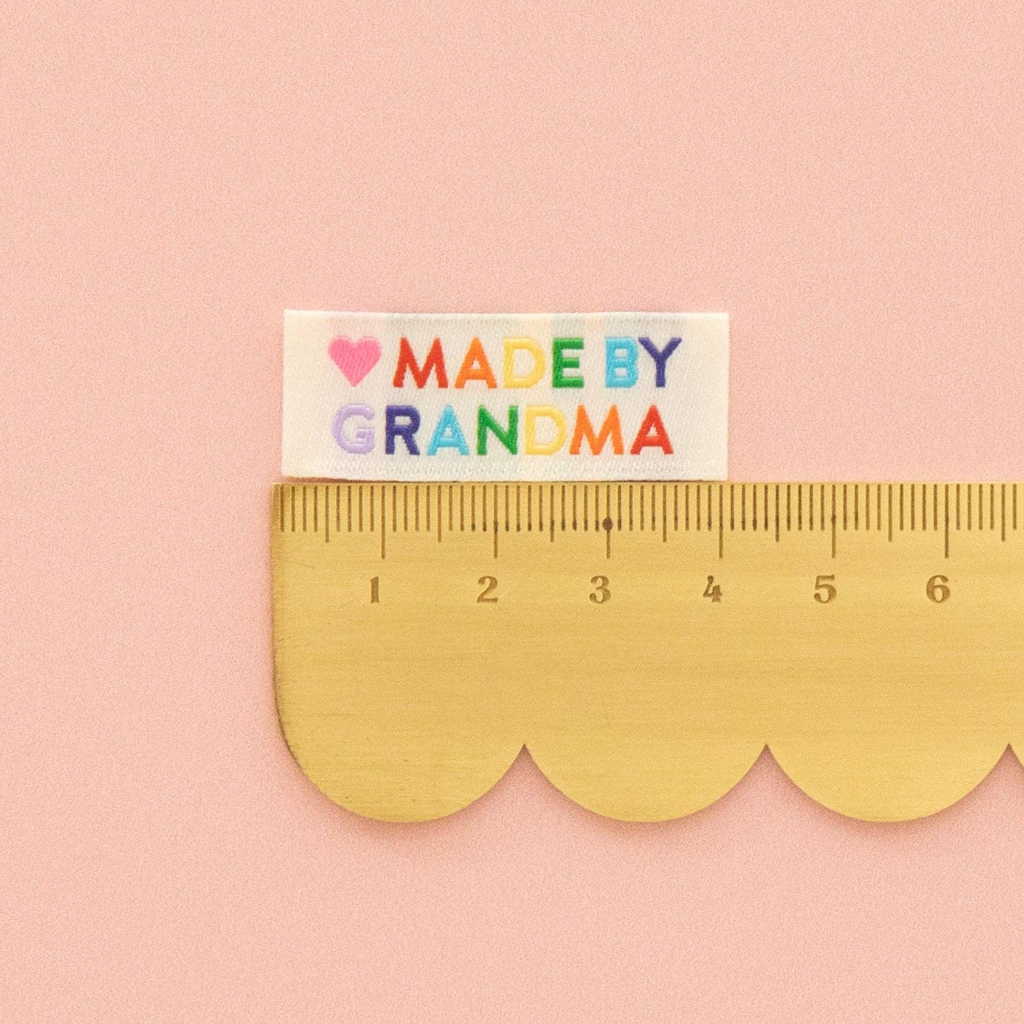 Made by Grandma Woven Sewing Labels Rainbow Colors - Boho Fabrics -