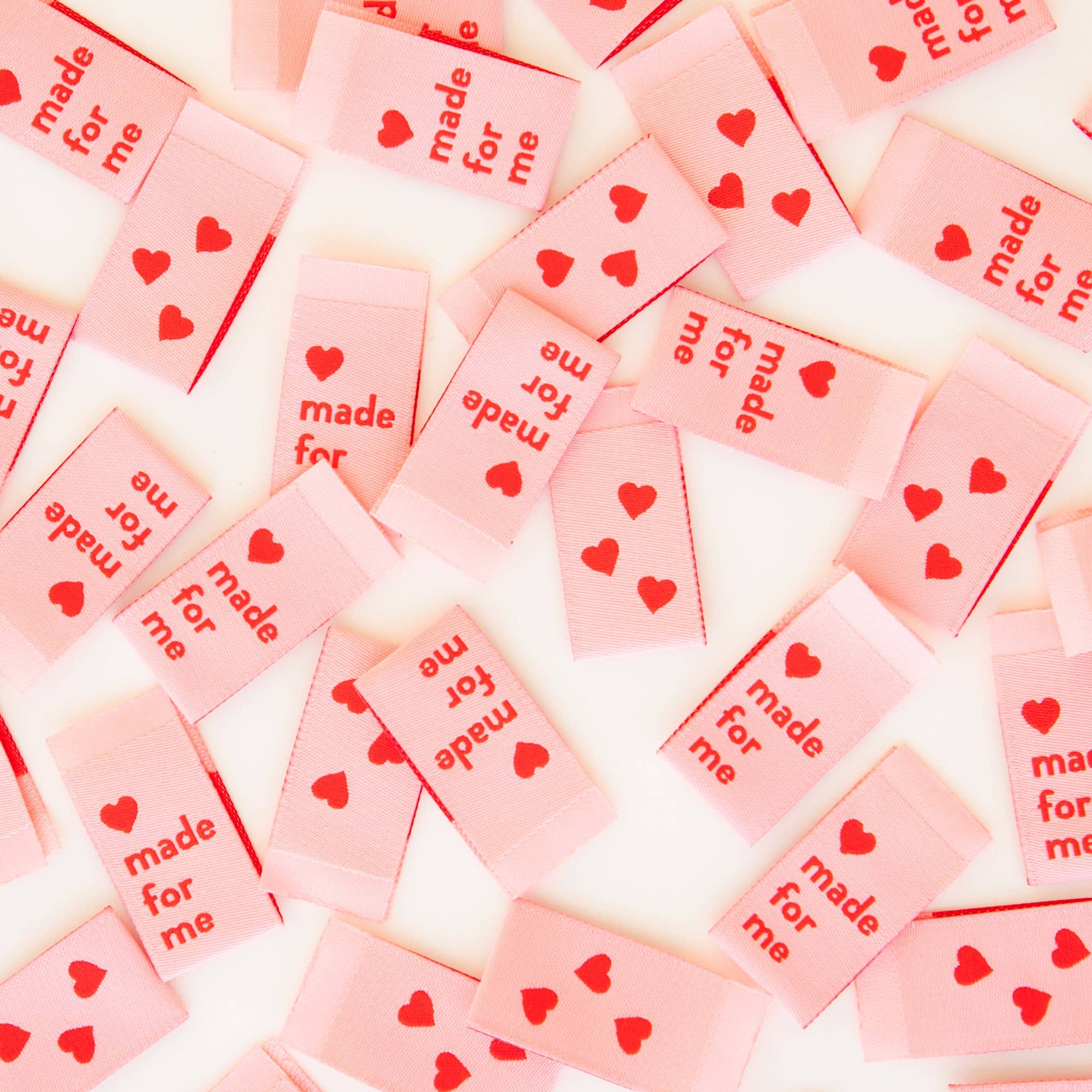 Made for Me Heart - Sewing Woven Quilt and Garment Labels - Boho Fabrics - Sew - in Labels