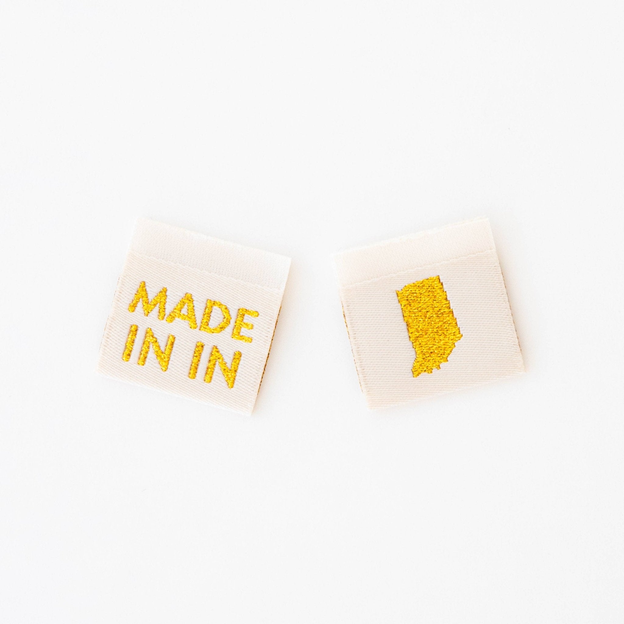 Made in My State Gold Woven Labels - Boho Fabrics -
