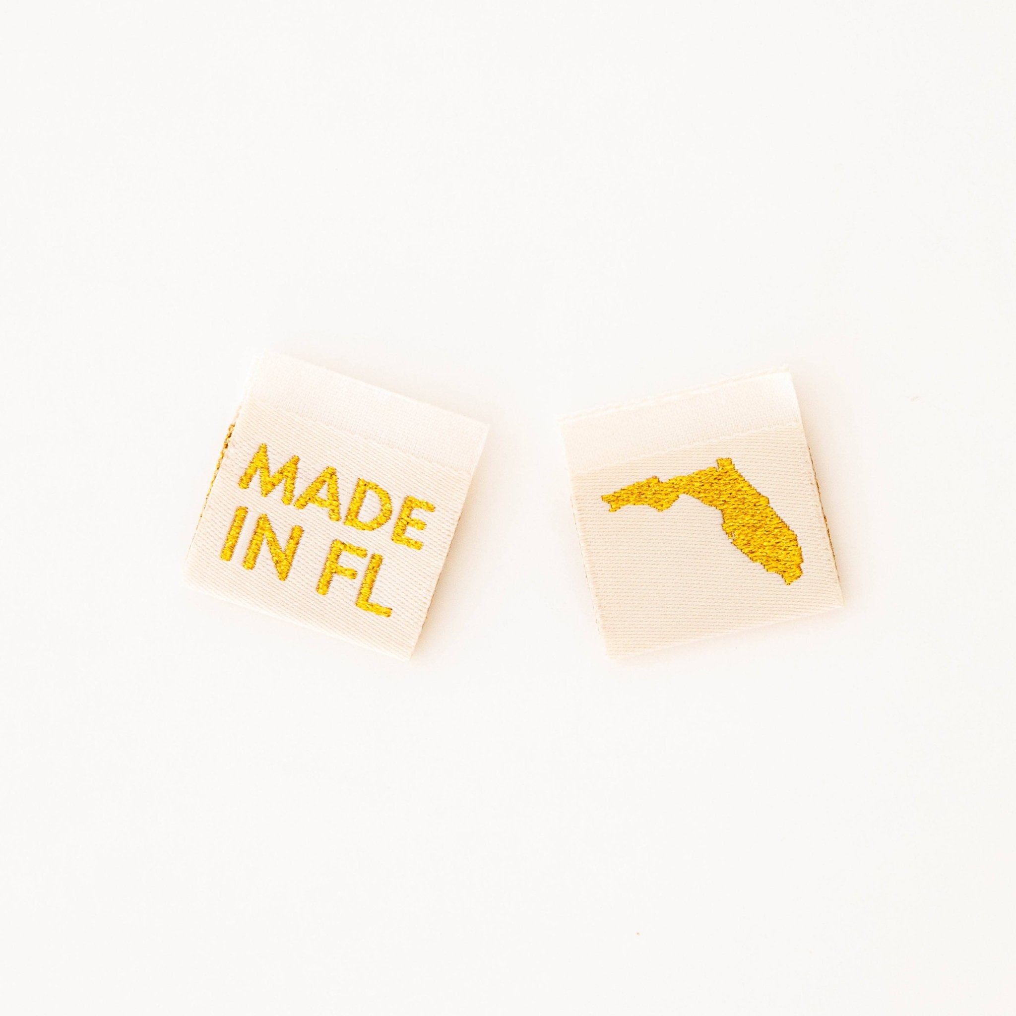 Made in My State Gold Woven Labels - Boho Fabrics -