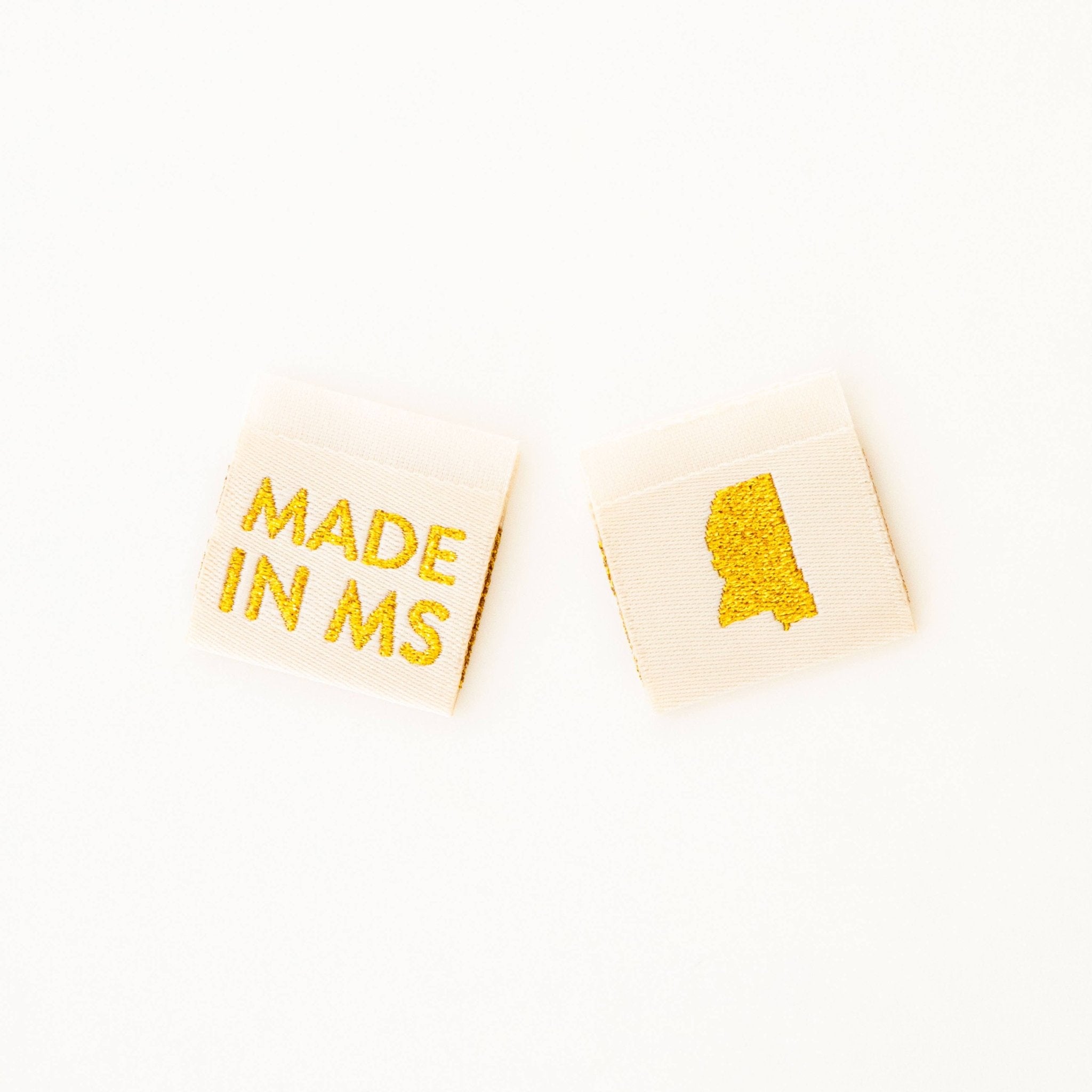 Made in My State Gold Woven Labels - Boho Fabrics -
