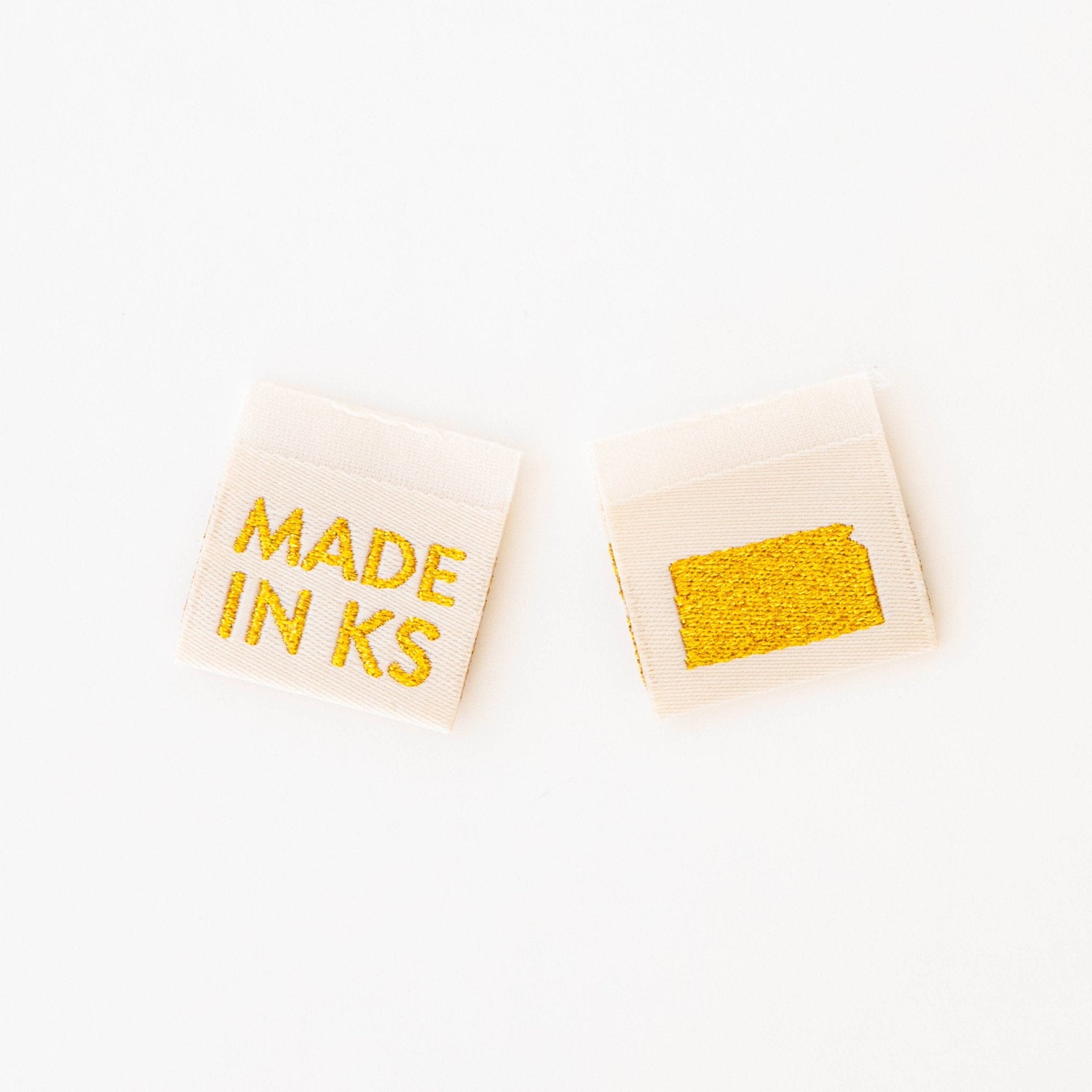 Made in My State Gold Woven Labels - Boho Fabrics -