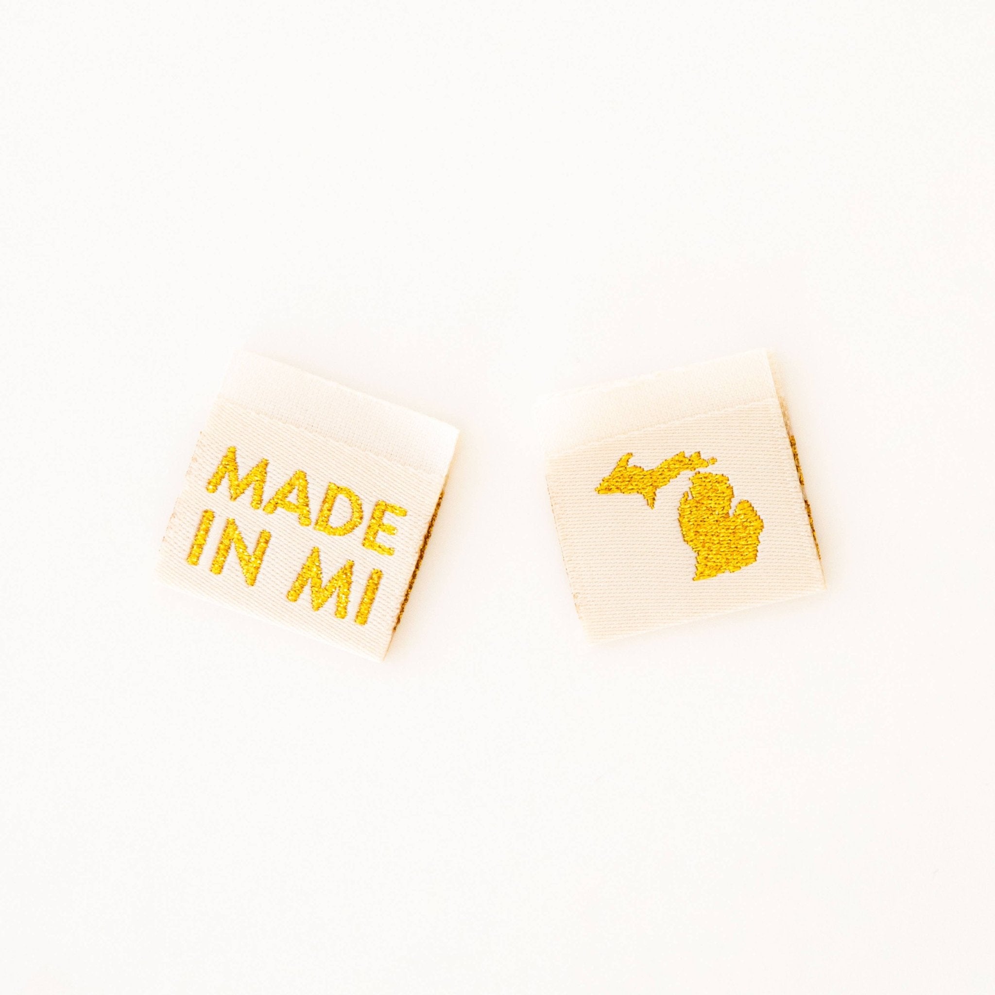 Made in My State Gold Woven Labels - Boho Fabrics -