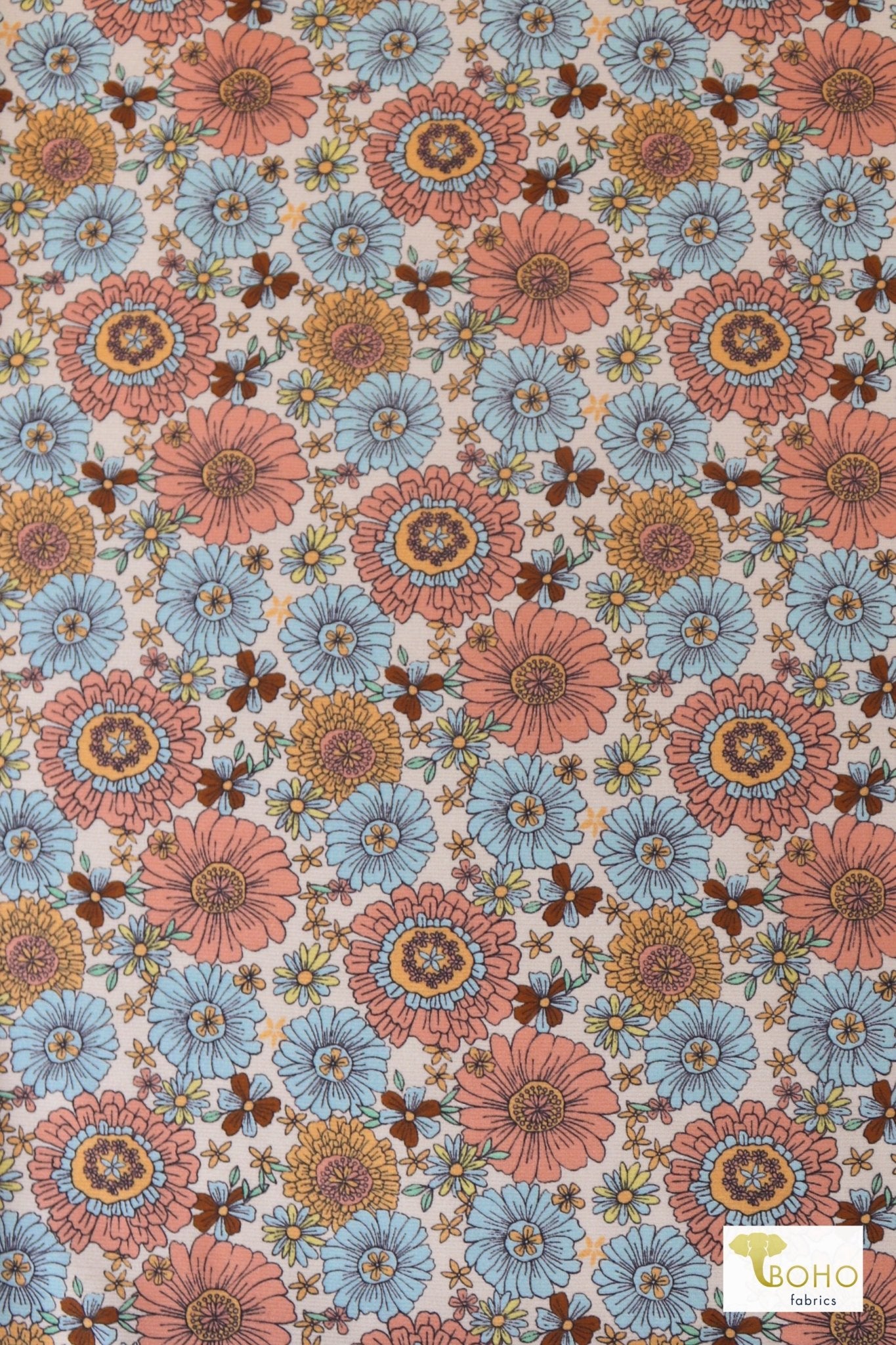 Maisy Daisy, Ponte Print Knit Fabric - Boho Fabrics - Ponte Print, Knit Fabric