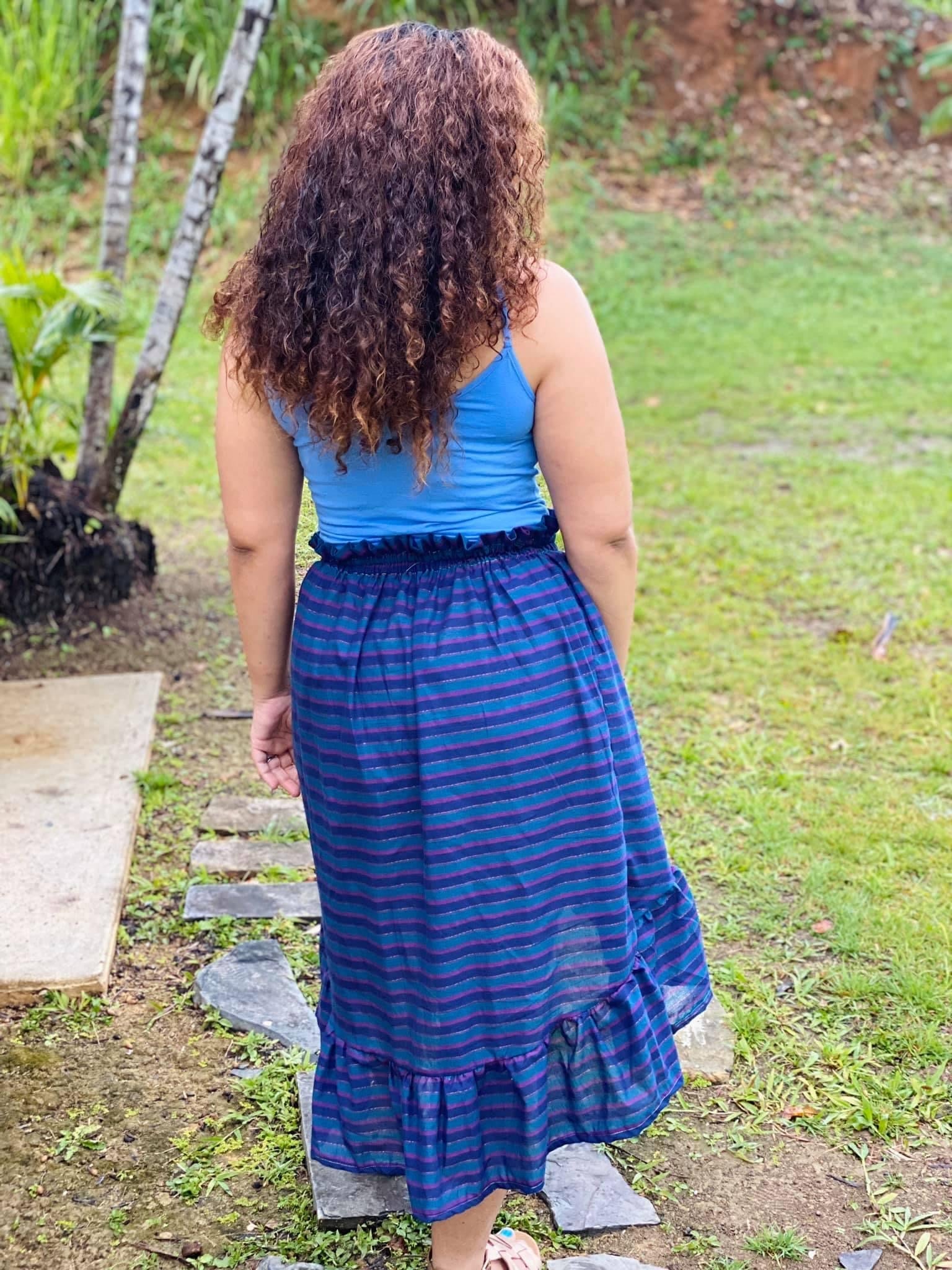 Majestic Gold,Purple & Teal Stripes. Cotton Woven Fabric. WVP-215 - Boho Fabrics