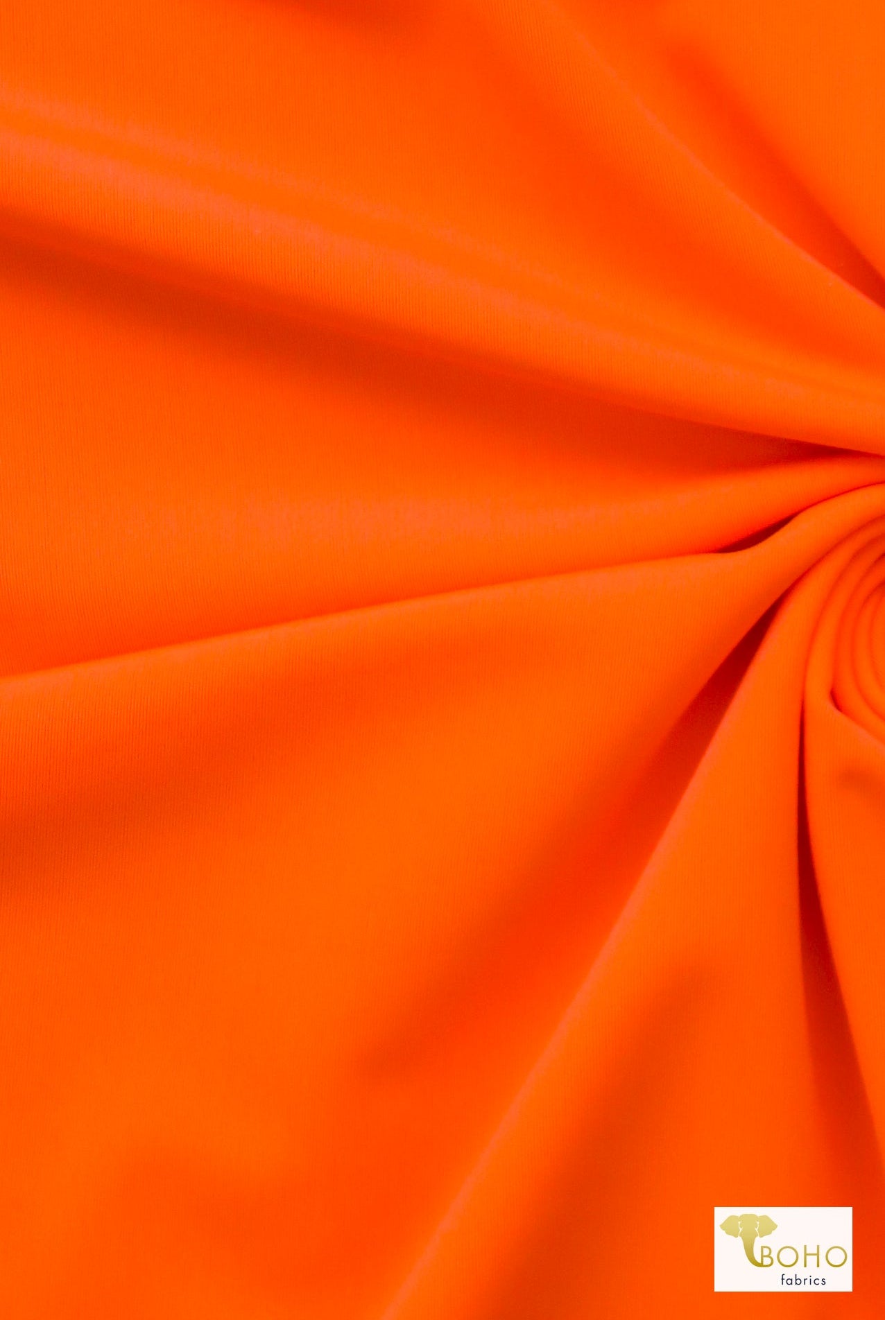 Mandarin Orange, Solid Swim Knit Fabric. - Boho Fabrics