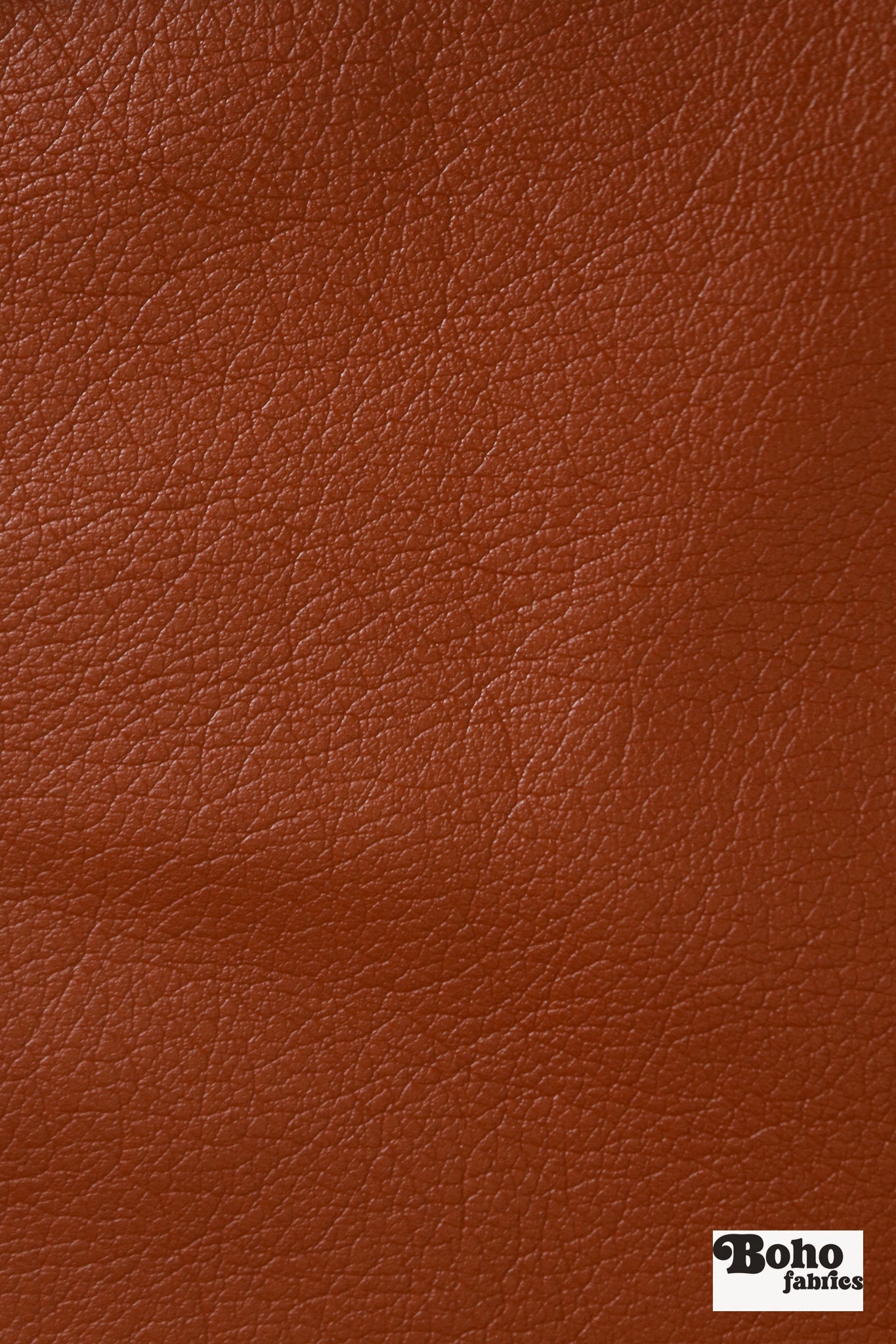 Maple Faux Leather Upholstery Fabric - Dark Orange/Cognac - Boho Fabrics - Home Dec. & Upholstery Fabric