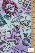 Marauders Map Rayon Challis Woven Print - Boho Fabrics