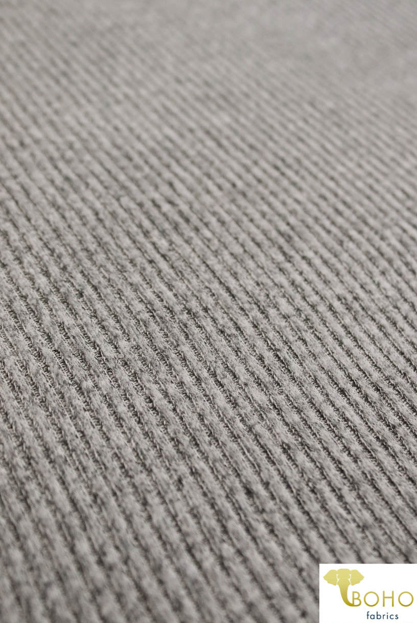 Marble Light Gray. Brushed Ribbed Sweater Knit. RSWTR-117-GRY - Boho Fabrics
