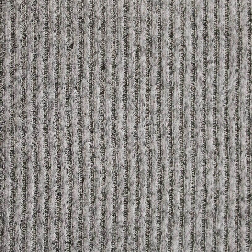 Marble Light Gray. Brushed Ribbed Sweater Knit. RSWTR-117-GRY - Boho Fabrics