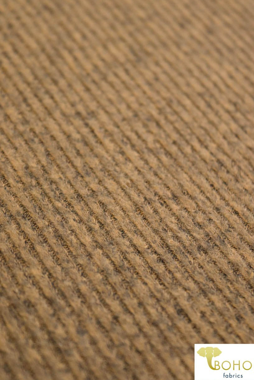 Marble Mustard Yellow. Brushed Ribbed Sweater Knit. RSWTR-117-YLW - Boho Fabrics