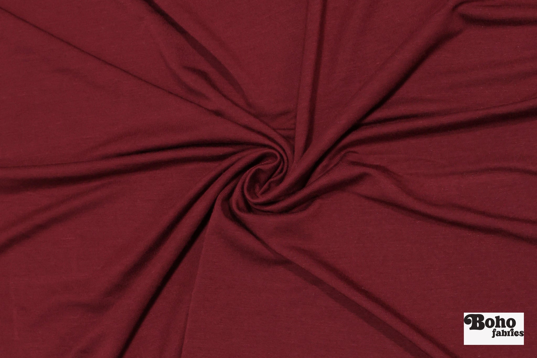 Maroon, Modal Spandex Jersey Knit Fabric - Boho Fabrics - Rayon Jersey Solid, Knit Fabric