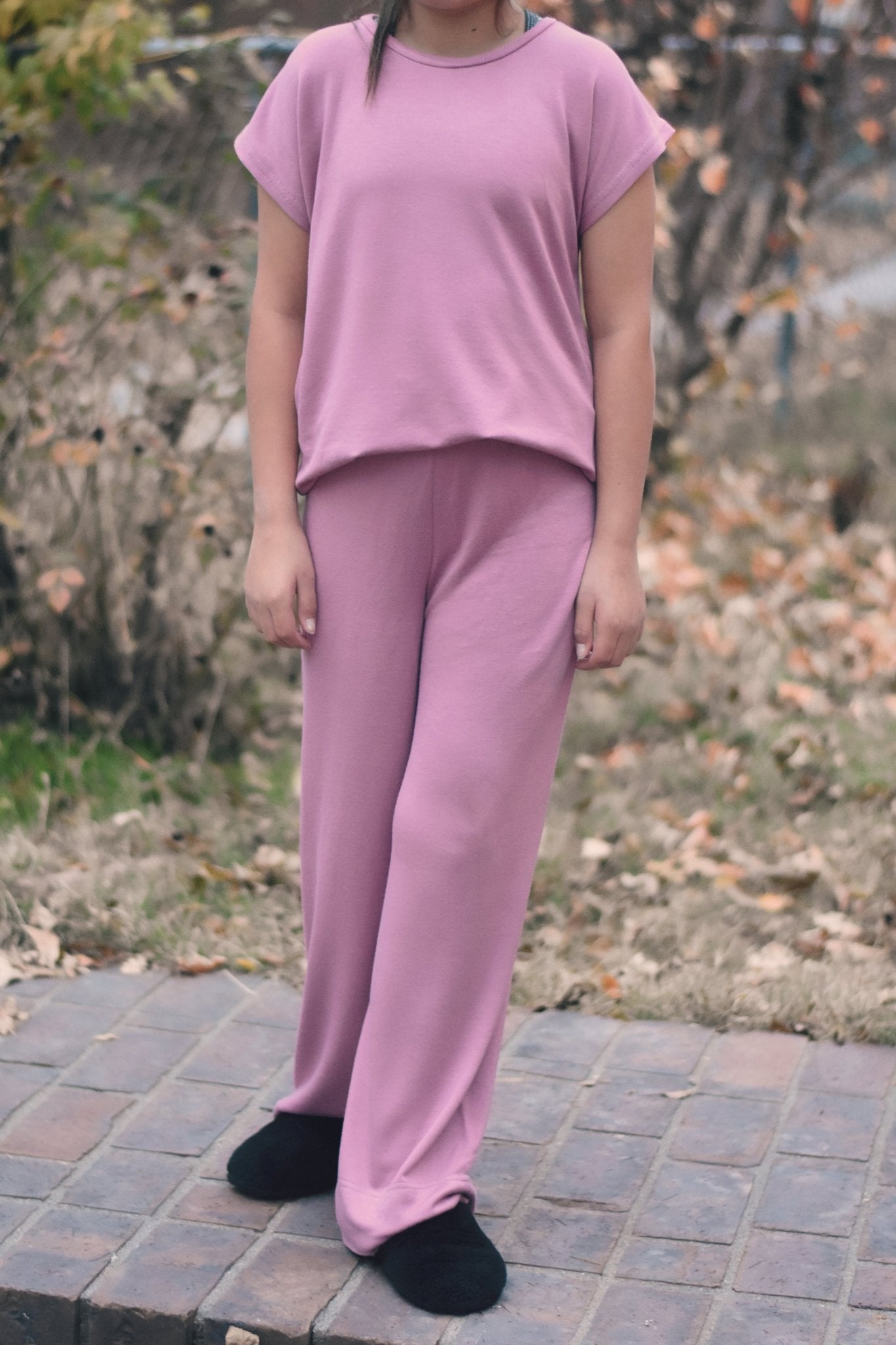 Mauve, Brushed French Terry Solid Knit Fabric - Boho Fabrics - French Terry Solid Knit