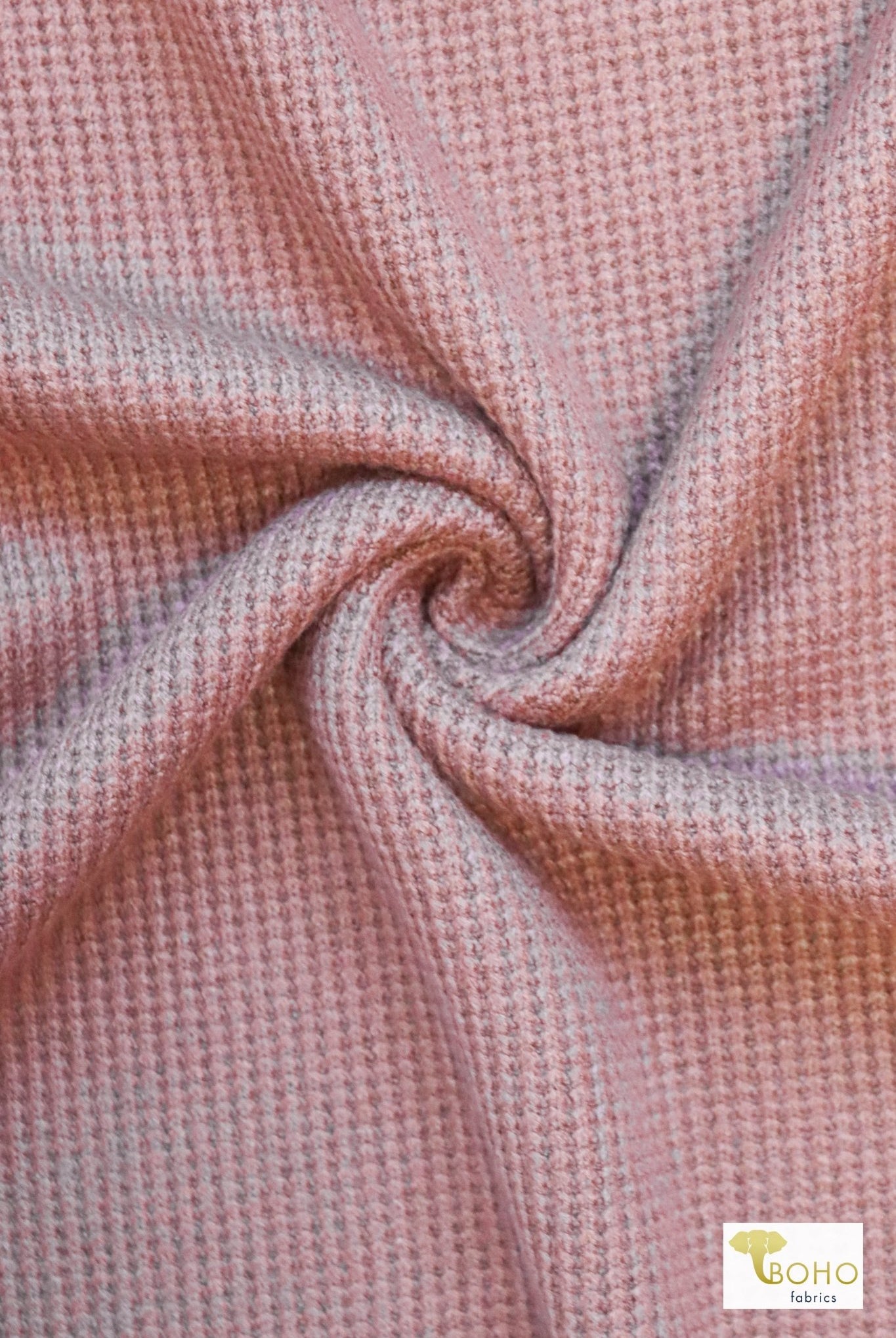 Mauve Cable Rib, Luxe Sweater Knit Fabric - Boho Fabrics