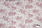 Mauve & White Floral Linen-Look Canvas Woven Fabric - Boho Fabrics - Home Dec. & Upholstery Fabric