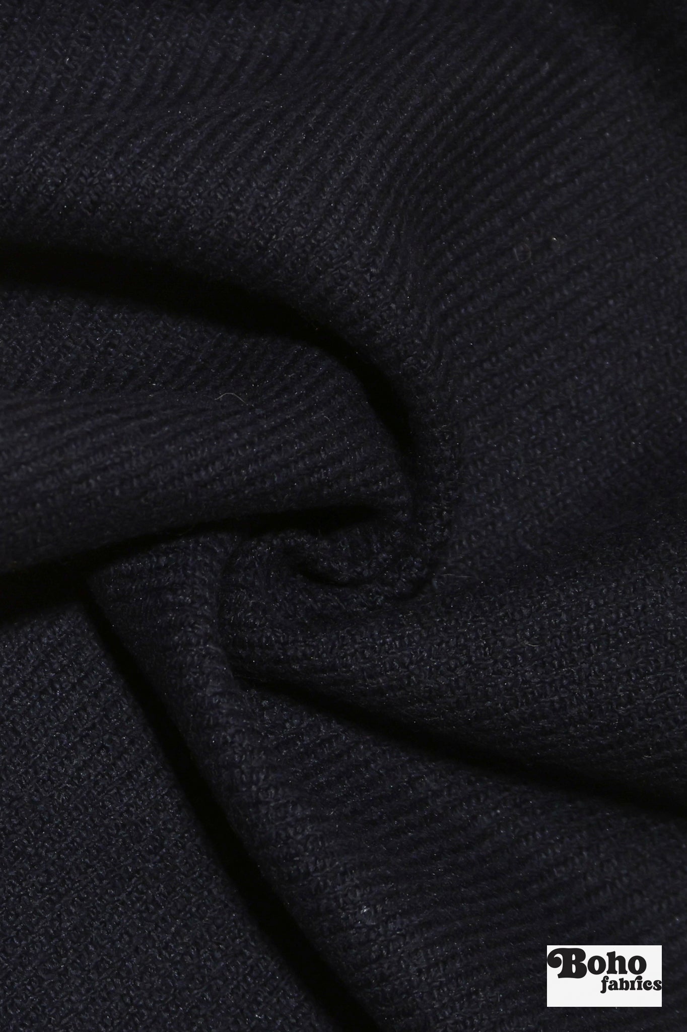 Mega Twill, Navy Wool Coating Woven Fabric - Boho Fabrics - Wool Coating, Woven