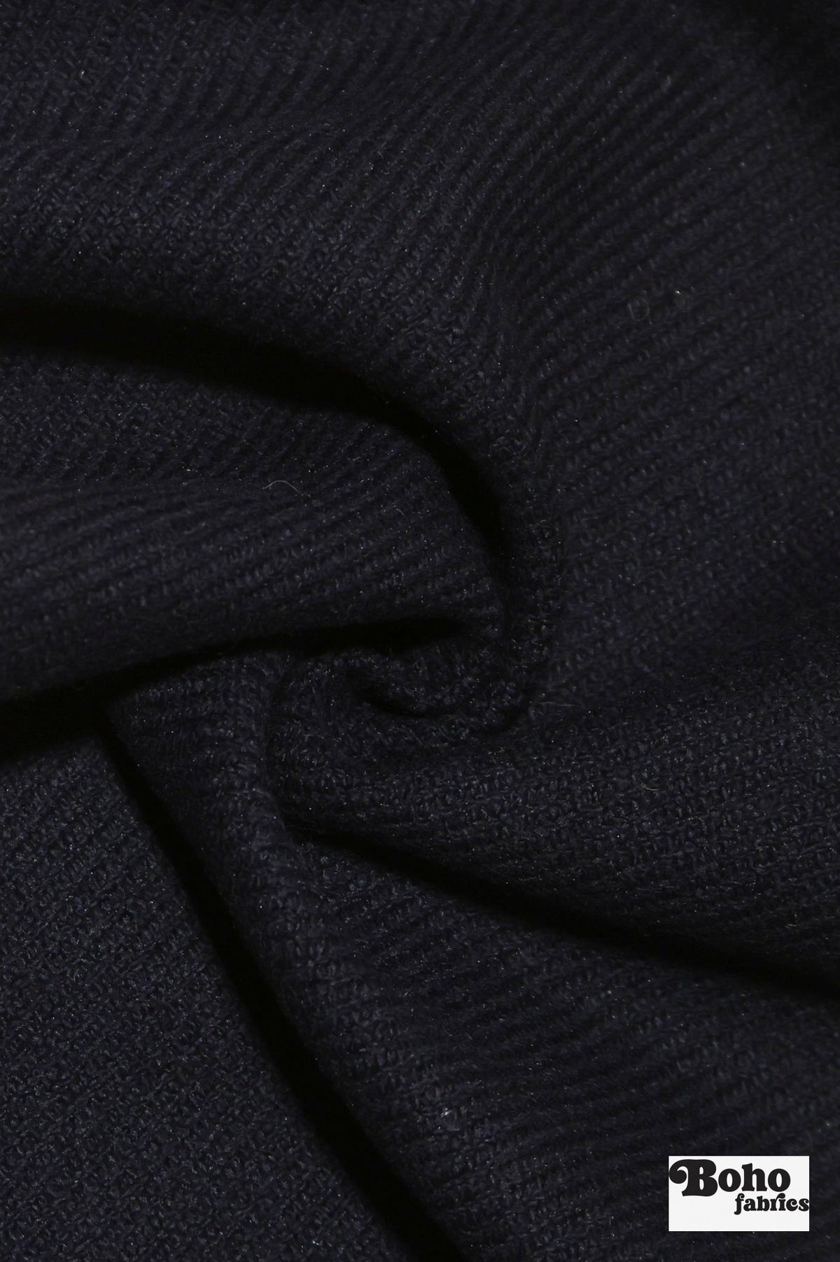 Mega Twill, Navy Wool Coating Woven Fabric - Boho Fabrics - Wool Coating, Woven