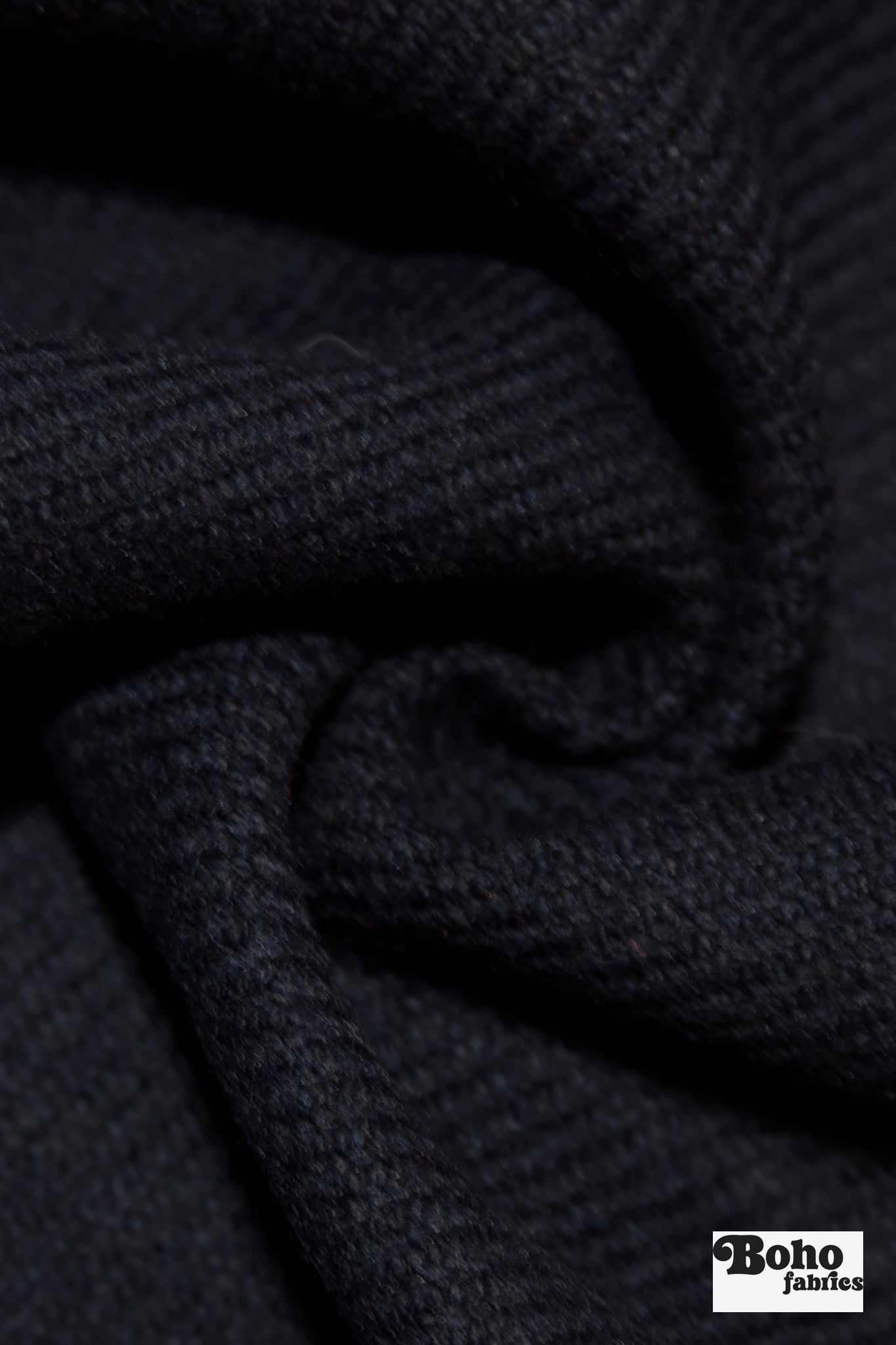Mega Twill, Navy Wool Coating Woven Fabric - Boho Fabrics - Wool Coating, Woven