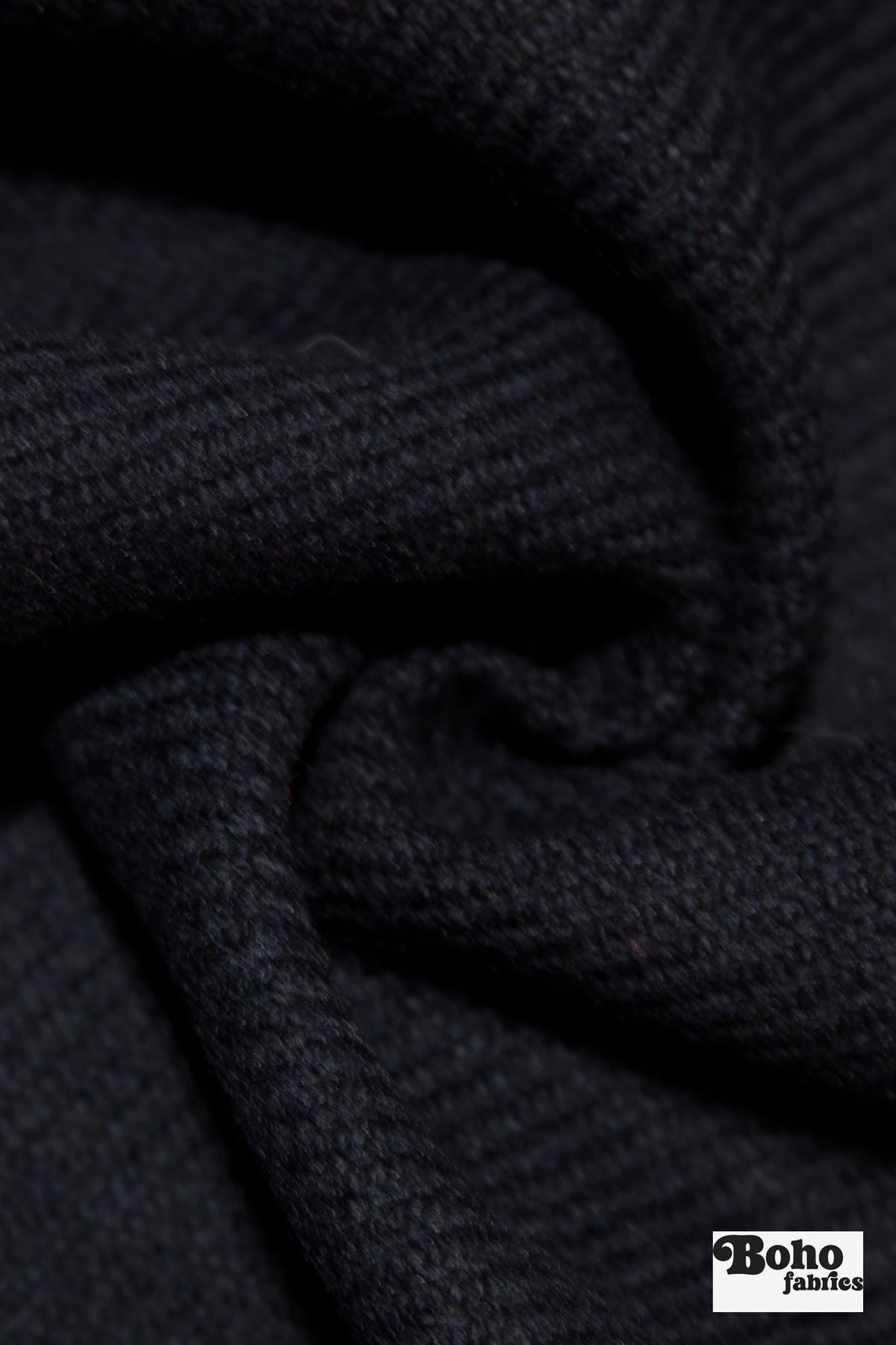 Mega Twill, Navy Wool Coating Woven Fabric - Boho Fabrics - Wool Coating, Woven