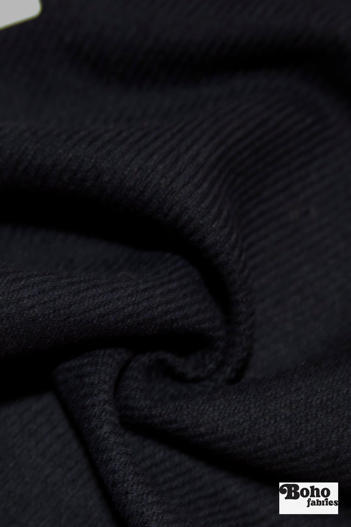 Mega Twill, Navy Wool Coating Woven Fabric - Boho Fabrics - Wool Coating, Woven