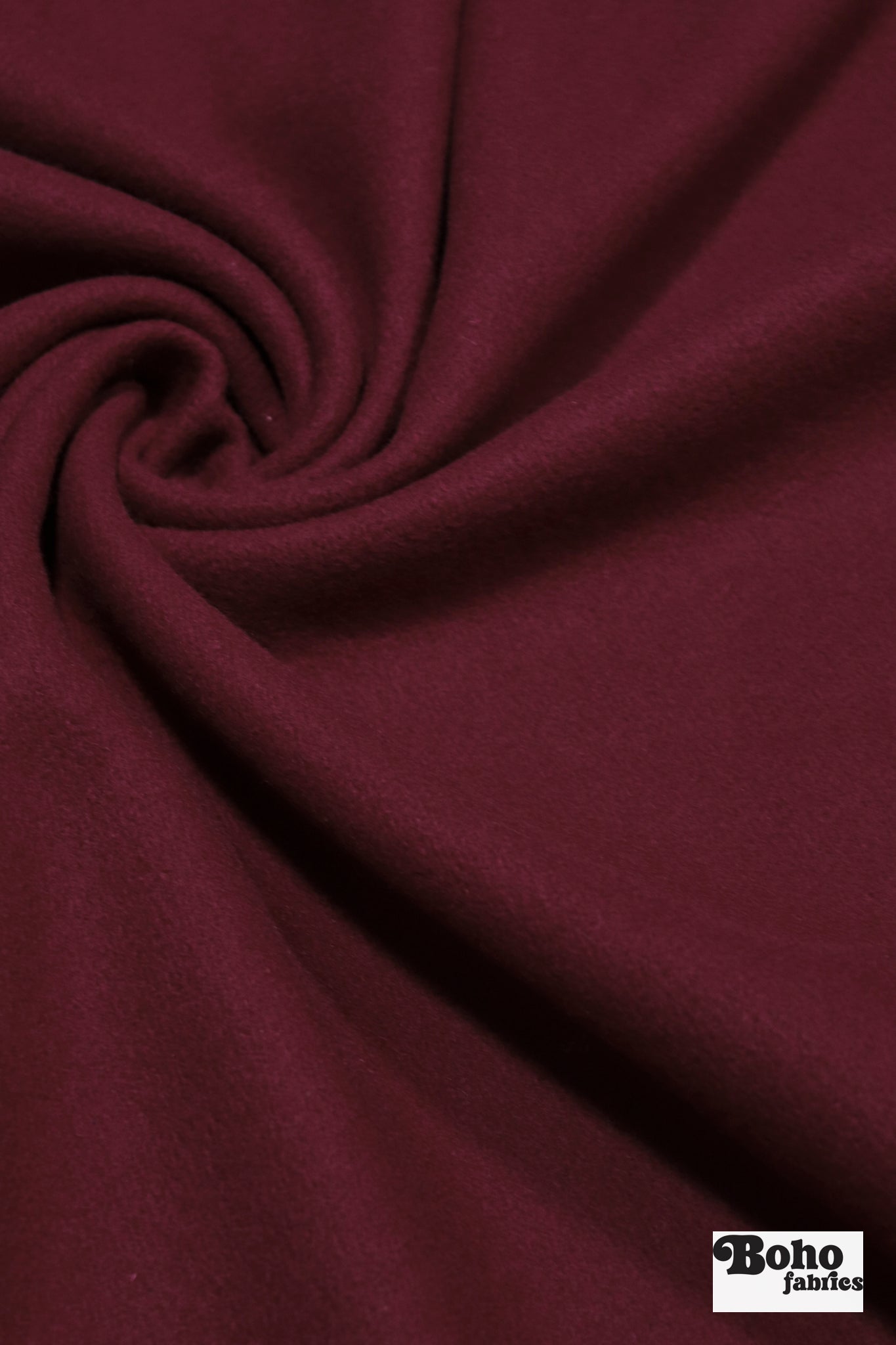 Merlot Red Italian Wool Coating Fabric - Boho Fabrics - Wool Coating, Woven