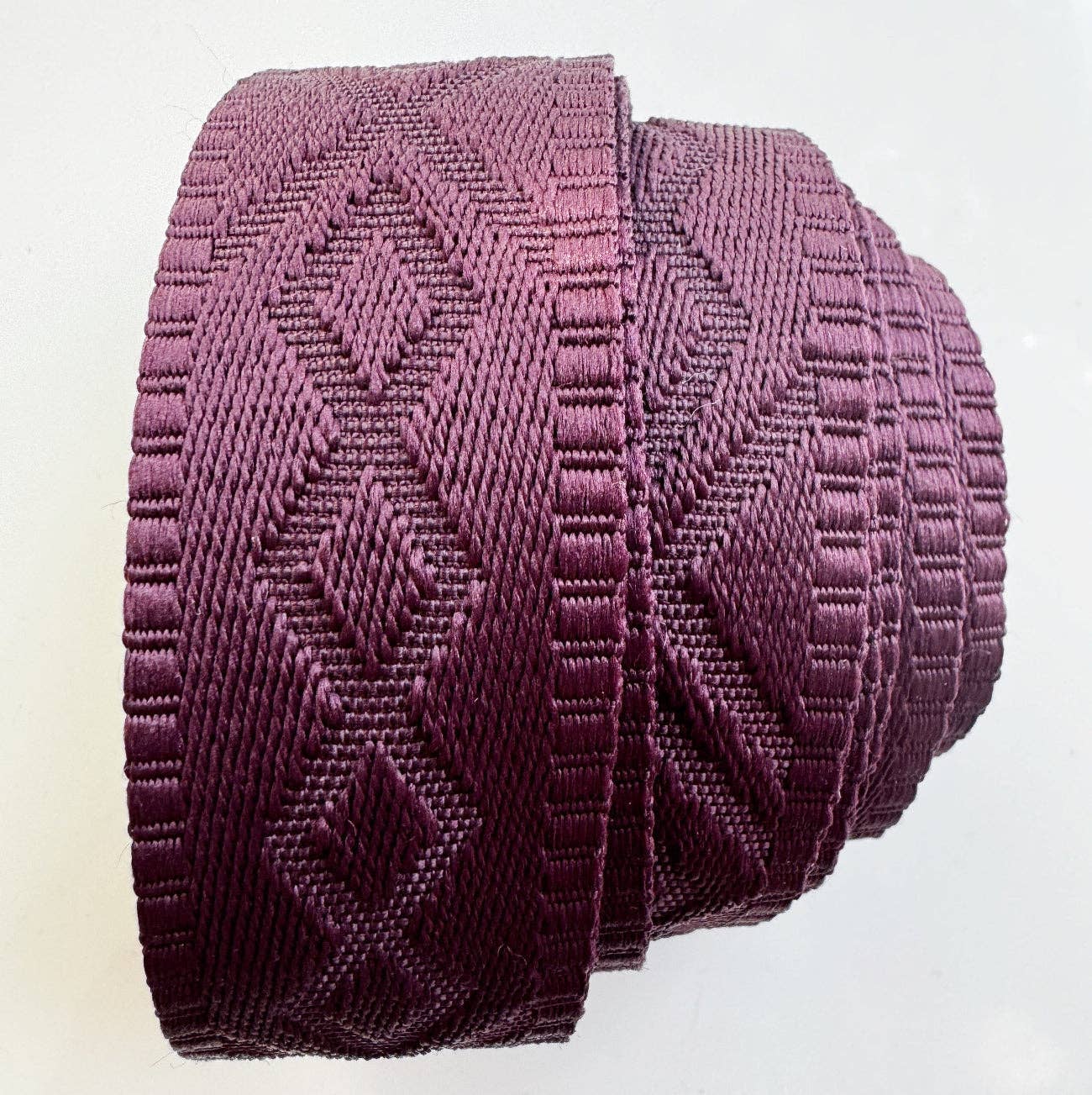 Merlot Wine Jacquard Webbing 1.5" Premium Woven Strap - Boho Fabrics - Bag Making Supplies