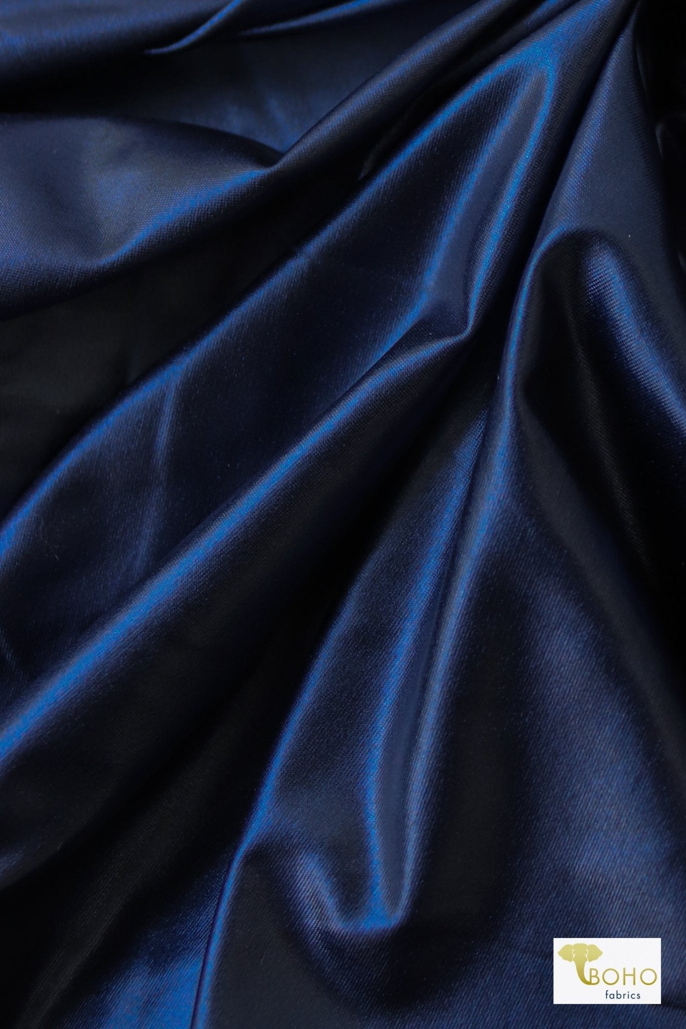 Metallic Blue, Cosplay Polyester Knit. - Boho Fabrics