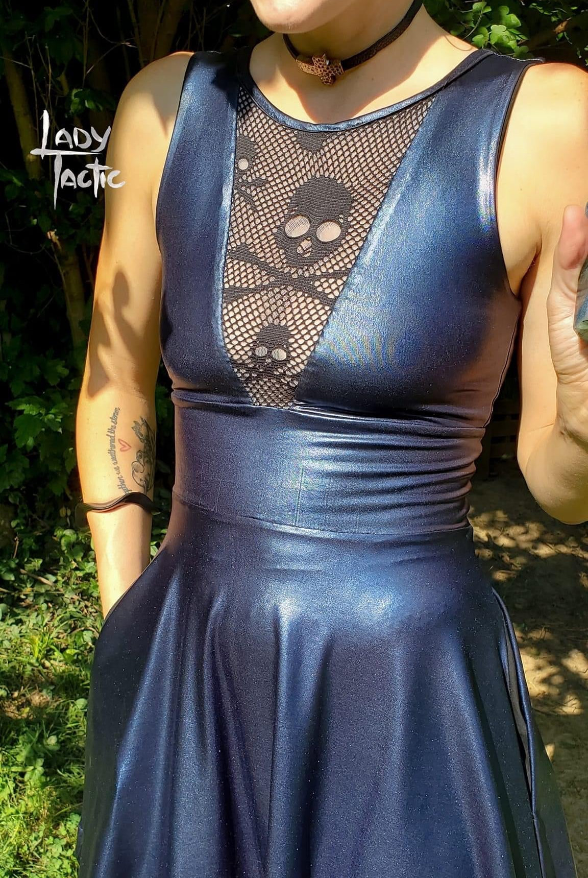 Metallic Blue, Cosplay Polyester Knit. - Boho Fabrics