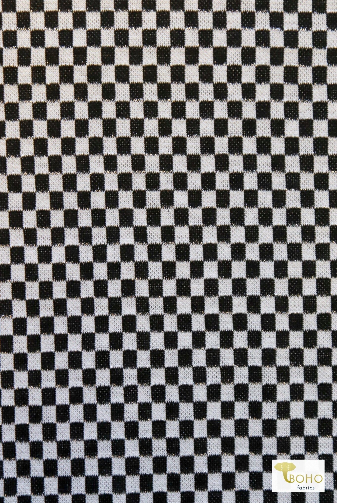 Metallic Checker, Double Knit Fabric - Boho Fabrics