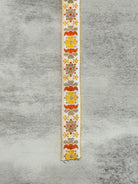 Metallic Crescent Florals, 0.875” Vintage Jacquard Woven Trim. Trim - 169 - Boho Fabrics - Trims