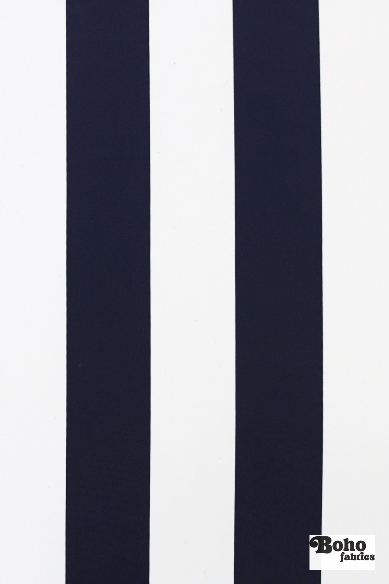Midnight & Navy 3" Wide Striped Canvas Woven Fabric - Boho Fabrics - Canvas Fabric