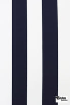 Midnight & Navy 3" Wide Striped Canvas Woven Fabric - Boho Fabrics - Canvas Fabric