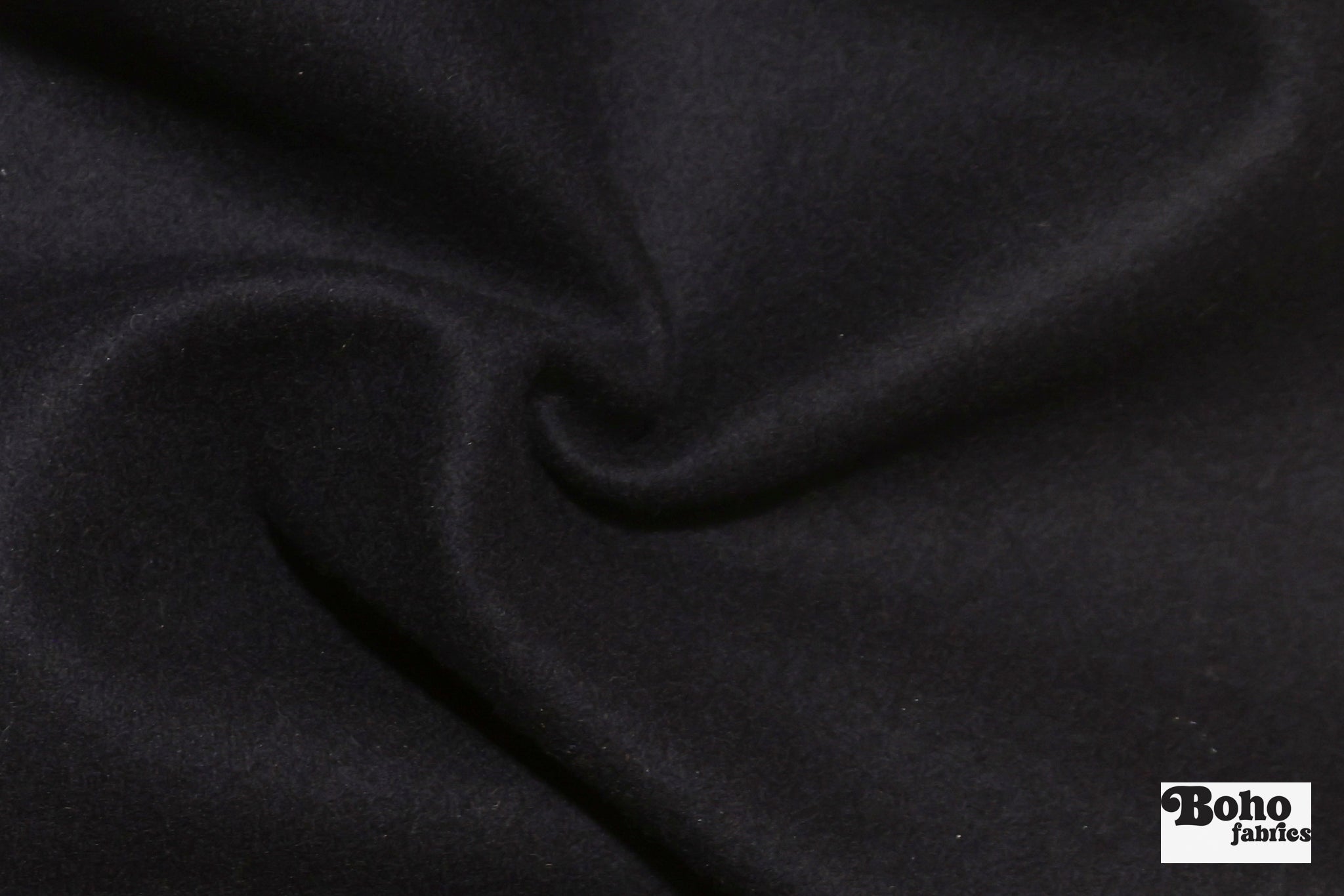 Midnight Navy Wool Coating Woven Fabric - Boho Fabrics - Wool Coating, Woven