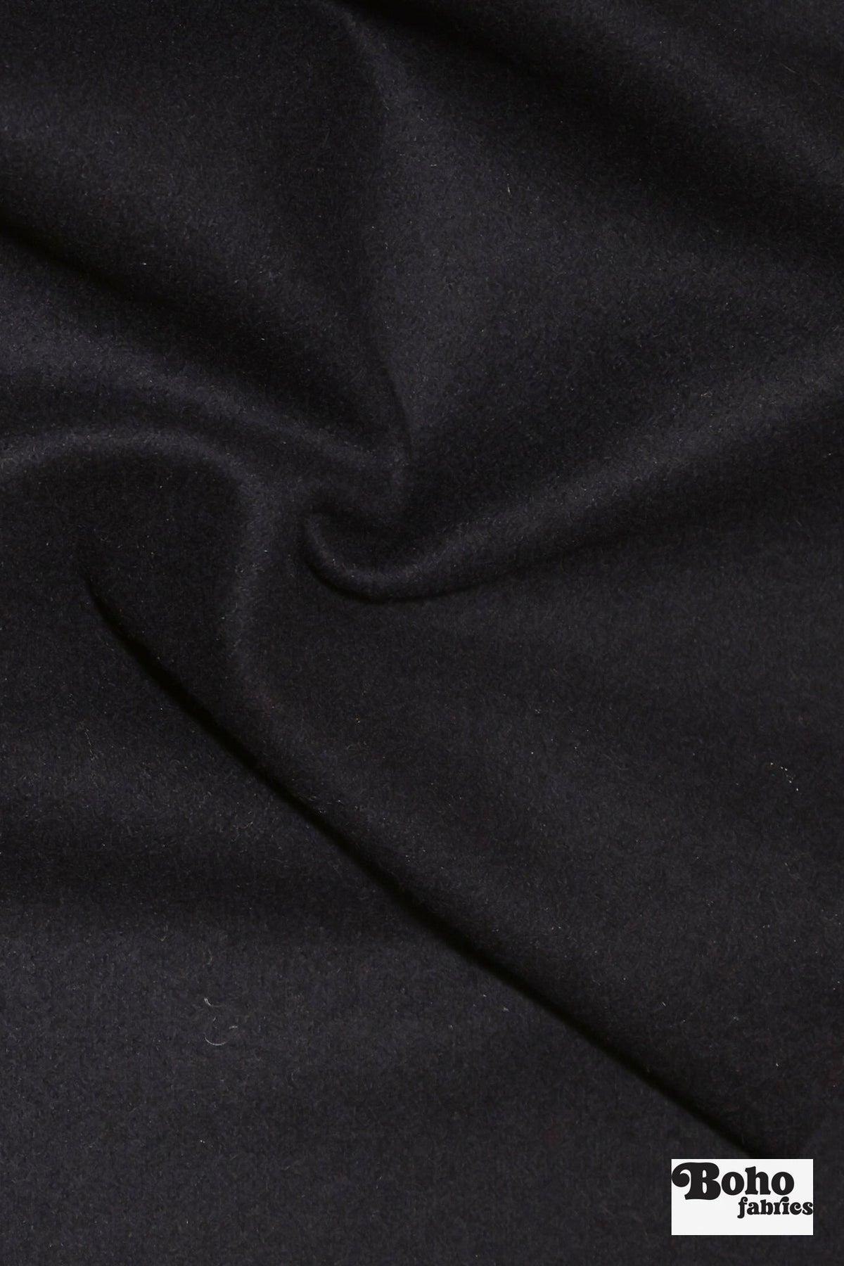 Midnight Navy Wool Coating Woven Fabric - Boho Fabrics - Wool Coating, Woven
