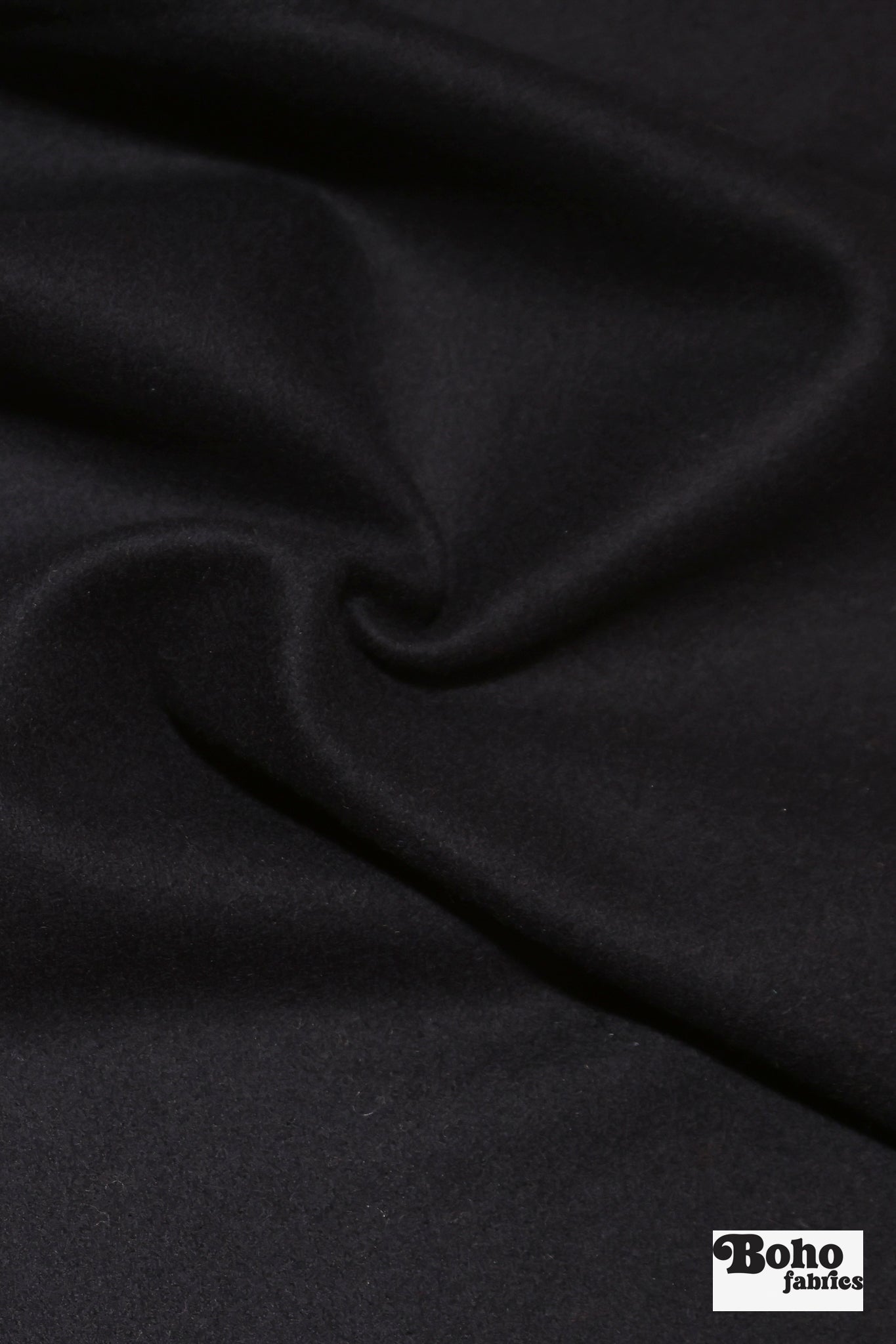 Midnight Navy Wool Coating Woven Fabric - Boho Fabrics - Wool Coating, Woven