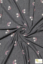 Mini Rainbows on Black, French Terry Knit Print. FTP-320-BLK - Boho Fabrics