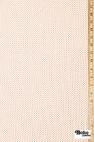 Mini Red Polka Dots on Ivory, Athletic Knit Fabric - Boho Fabrics - Athletic Knit Fabric