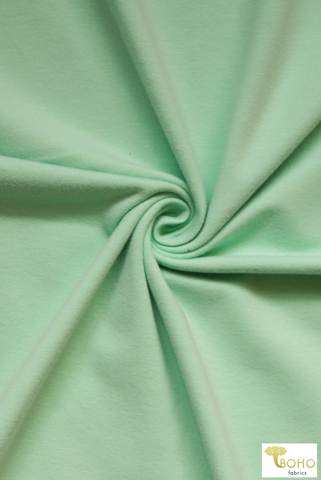 Mint Green, Cotton Spandex Knit, 10 oz. - Boho Fabrics
