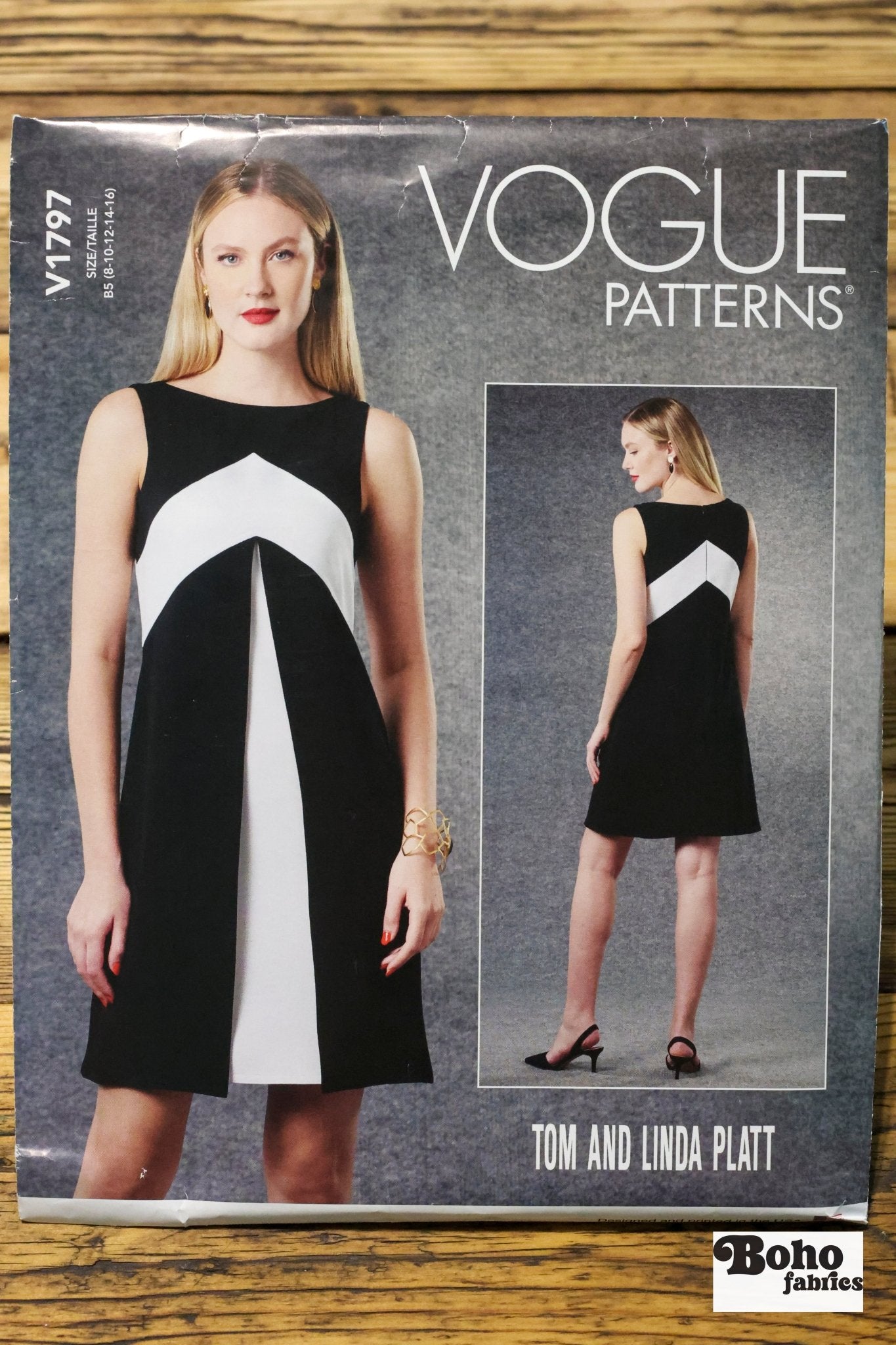 Misses Dress by Tom and Linda Platt. V1797 New Vogue Pattern - Boho Fabrics - Sewing Patterns