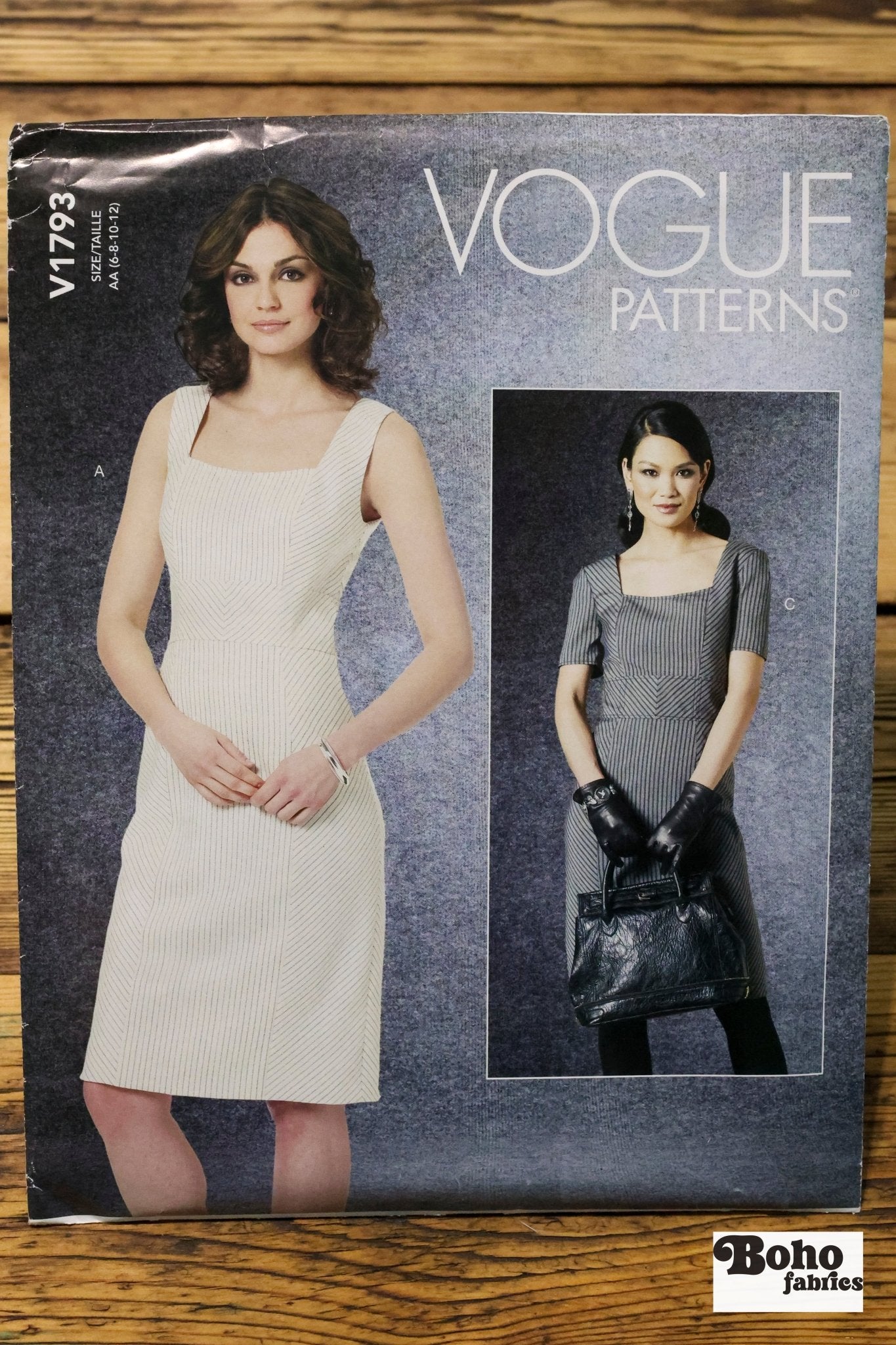 Misses Dress , V1793 New Vogue Pattern - Boho Fabrics - Sewing Patterns